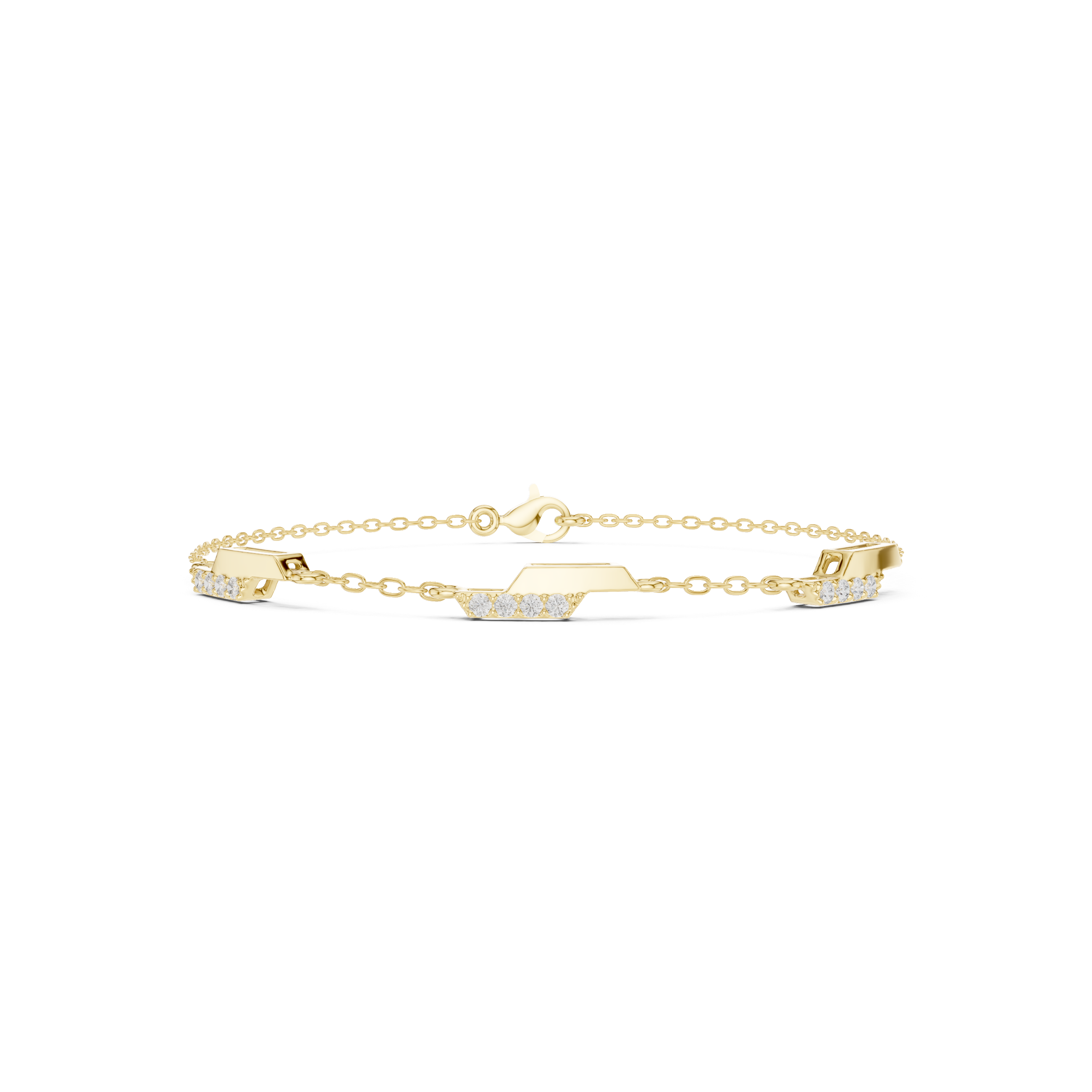 Minimal Geometric Diamond Station Bracelet