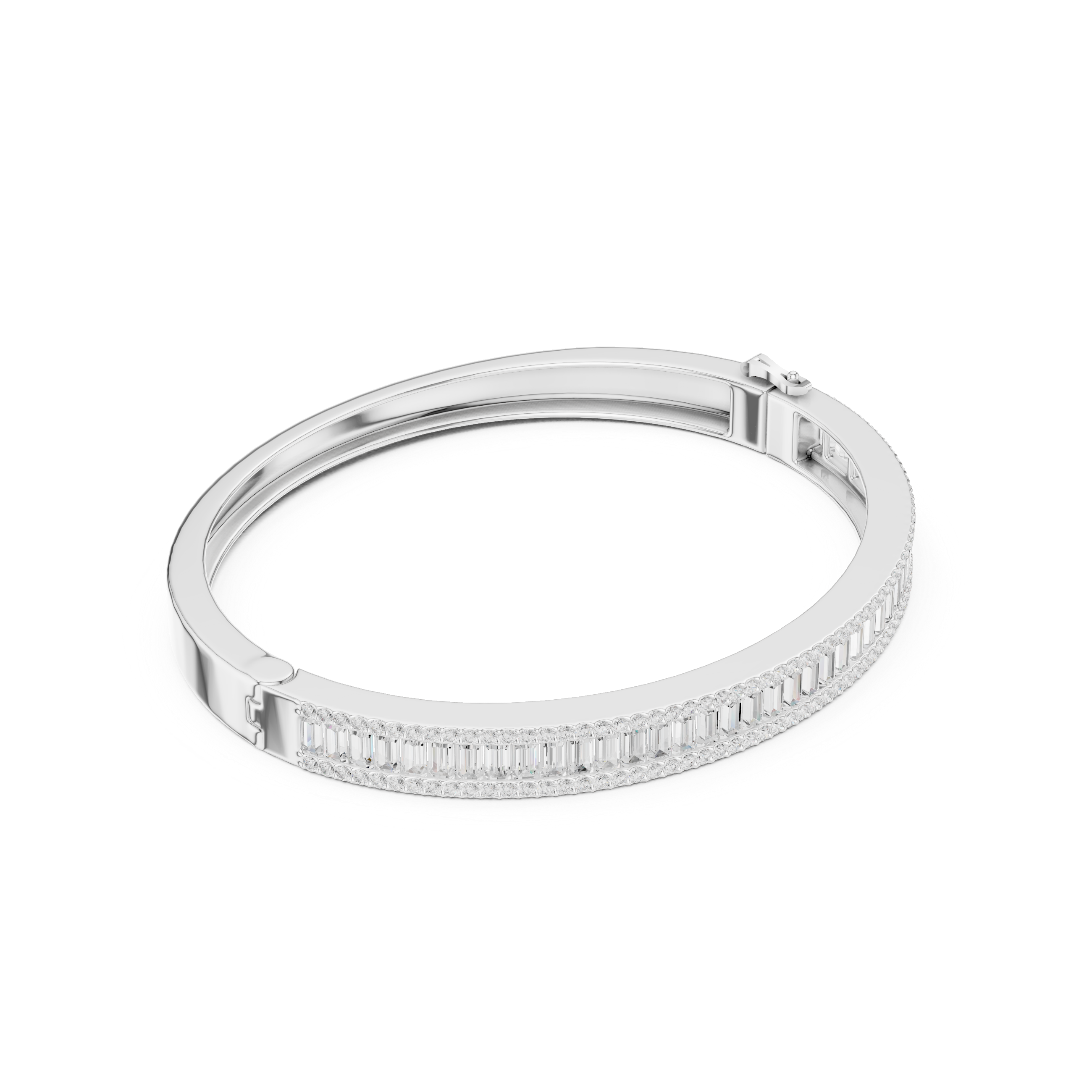 Baguette & Pavé Diamond Classic Bangle