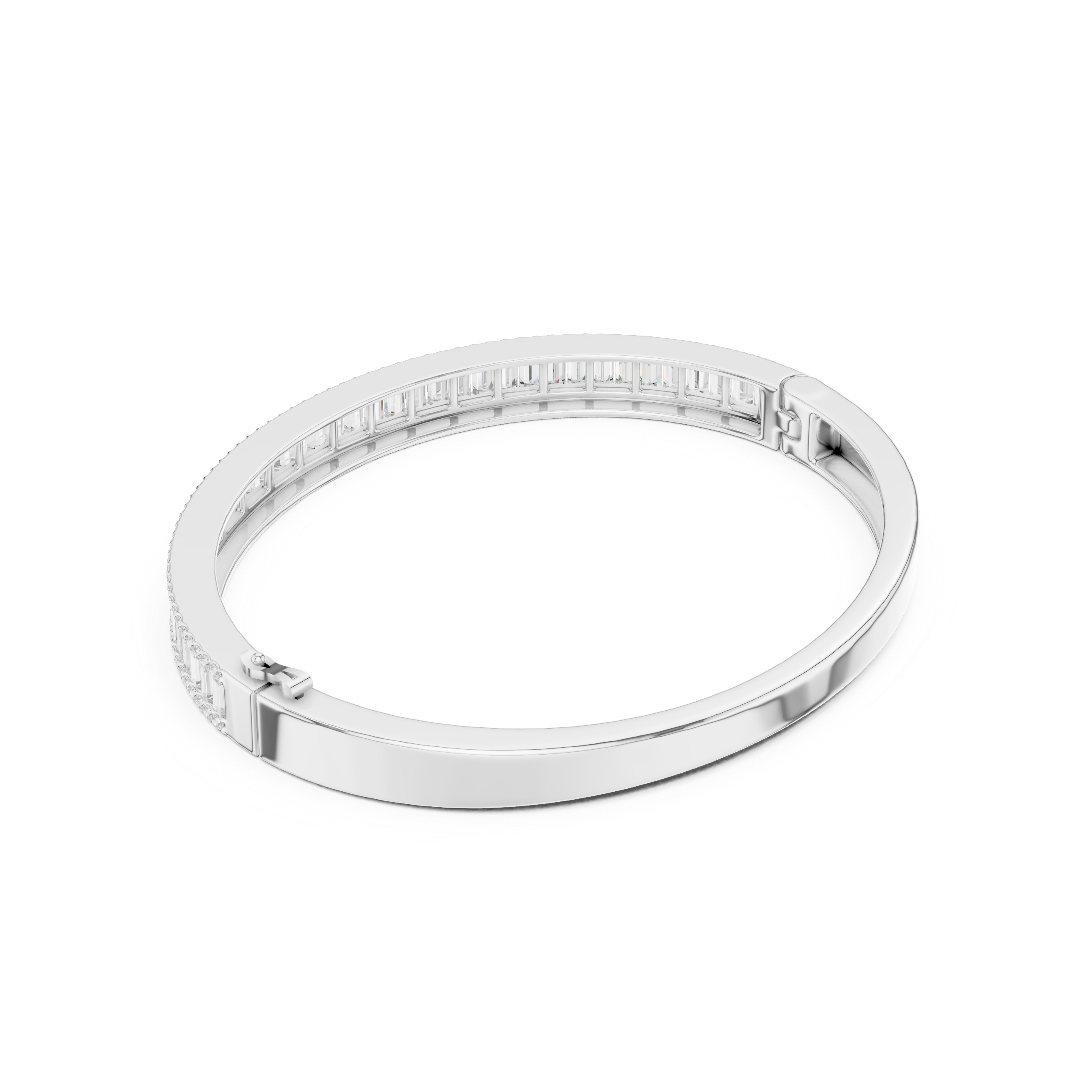 Baguette & Pavé Diamond Classic Bangle