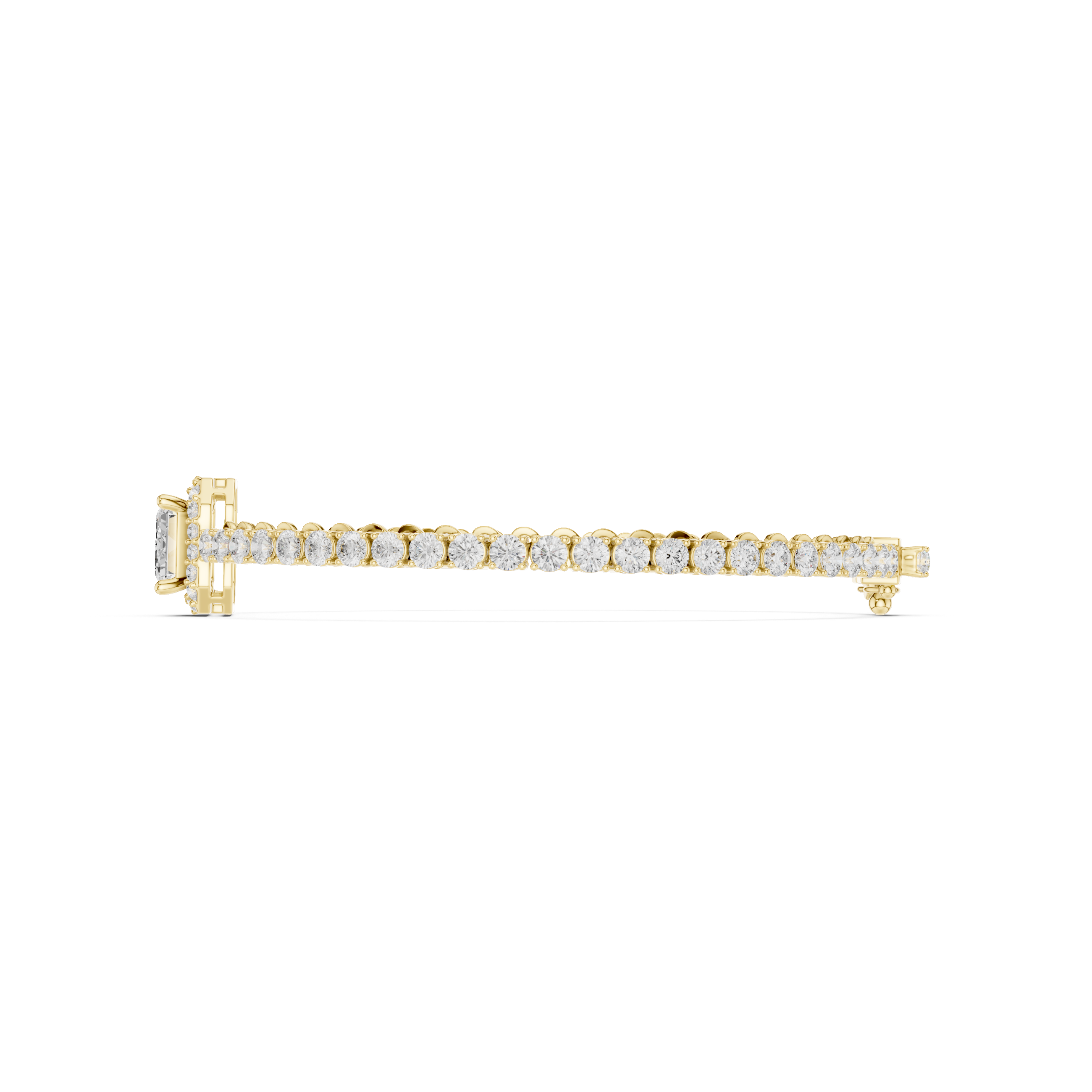 Emerald Cut Halo Diamond Bracelet