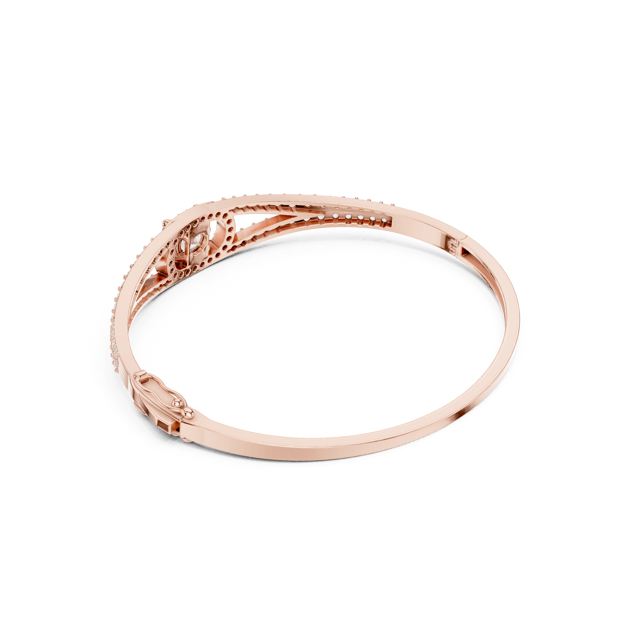 Round Diamond Halo Split Band Bracelet