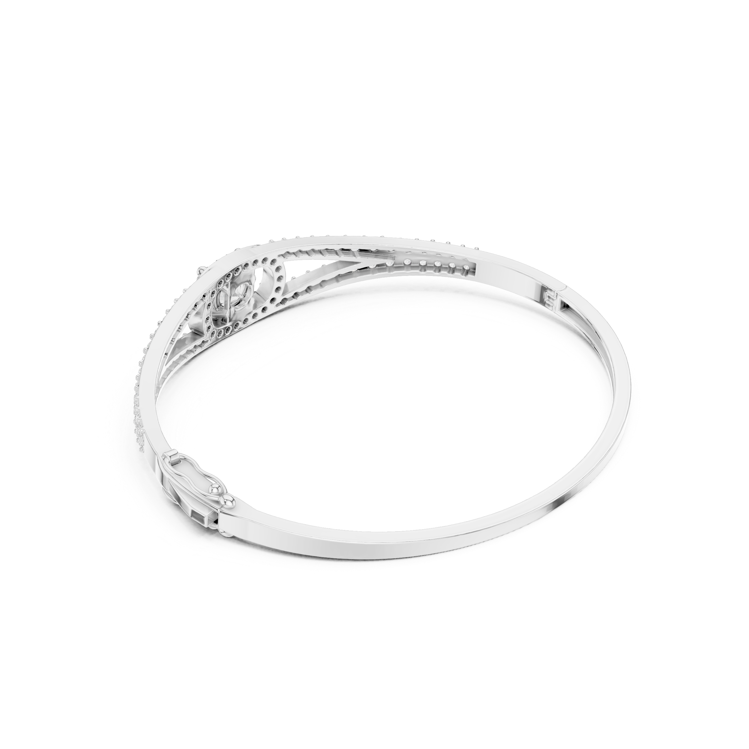 Round Diamond Halo Split Band Bracelet