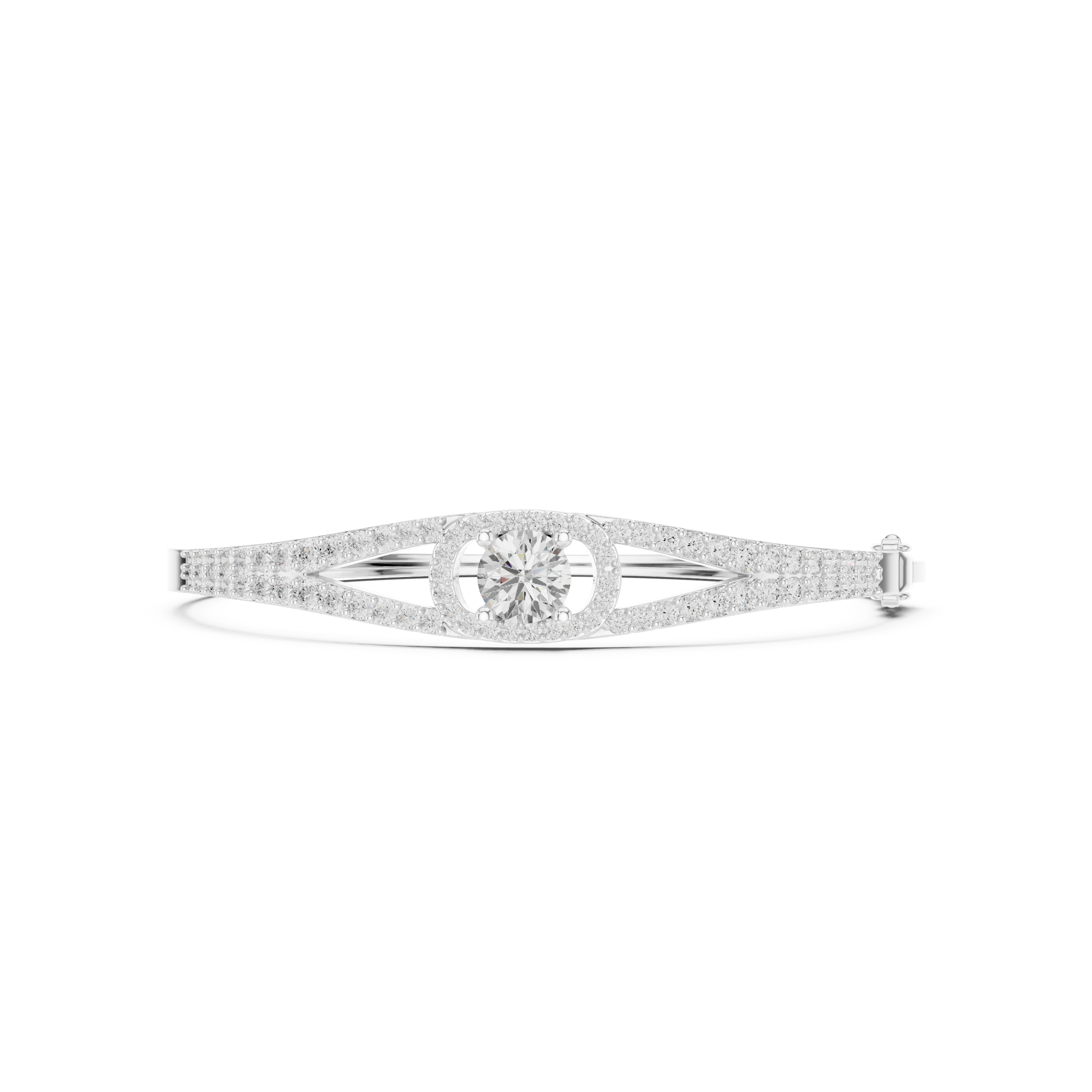 Round Diamond Halo Split Band Bracelet