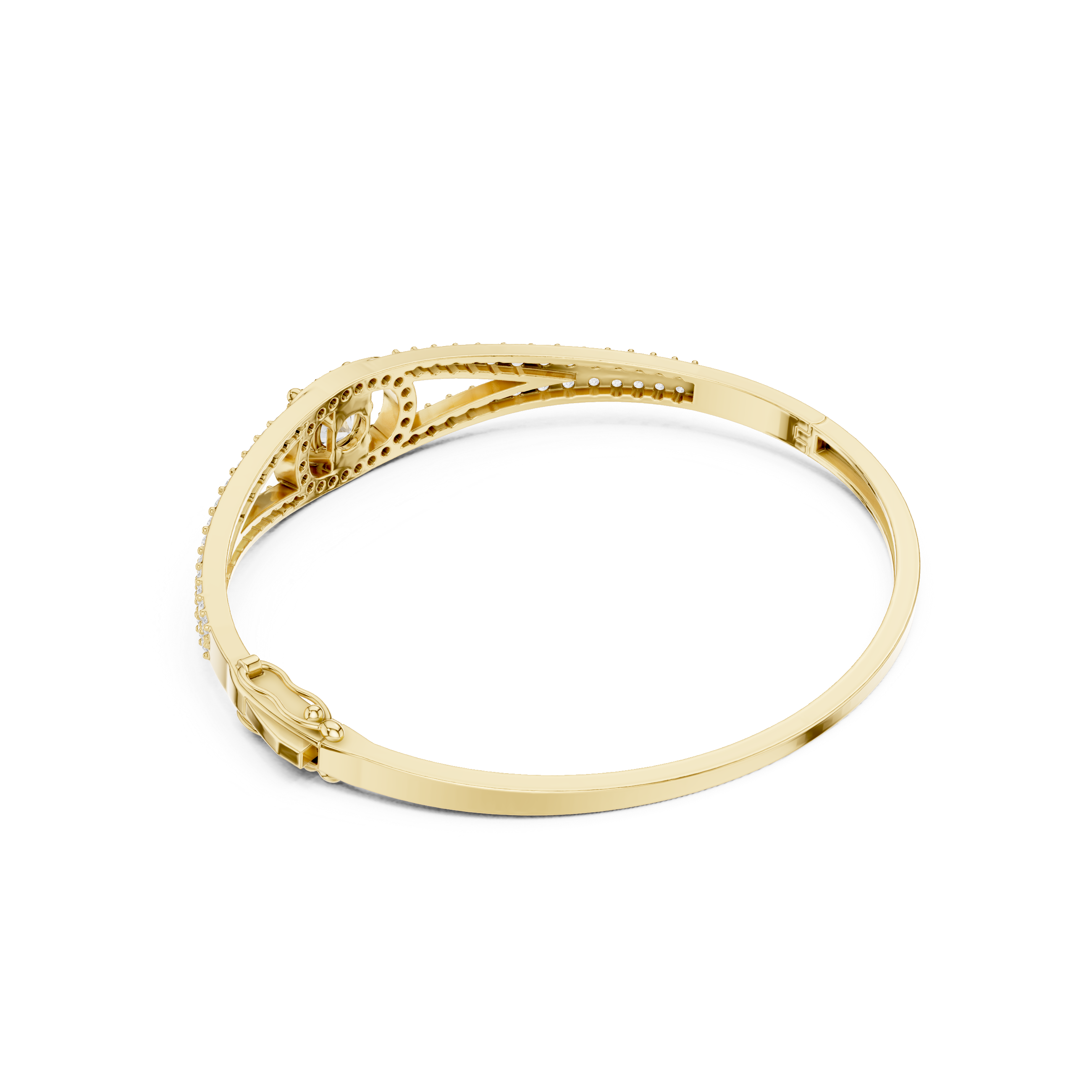 Round Diamond Halo Split Band Bracelet