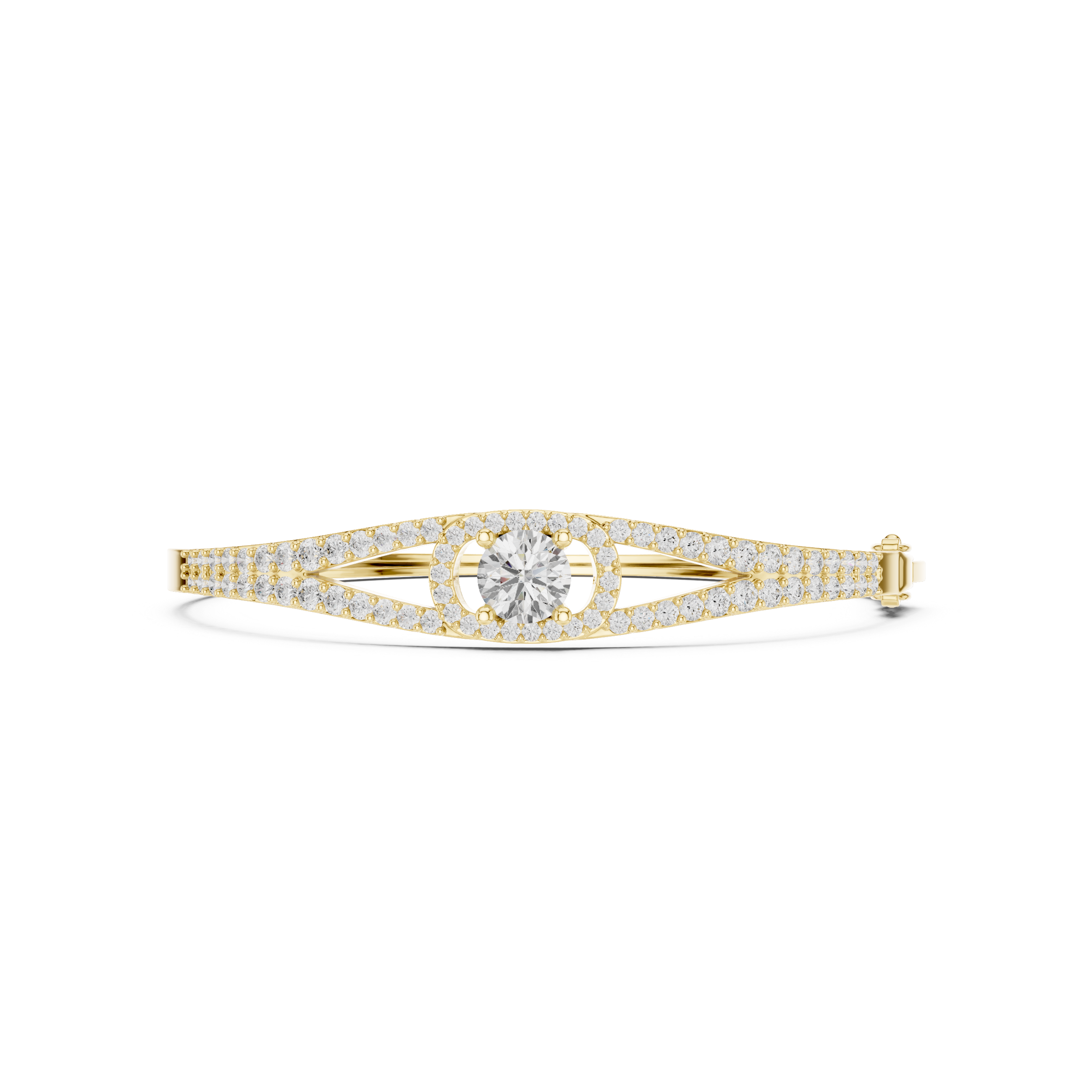 Round Diamond Halo Split Band Bracelet