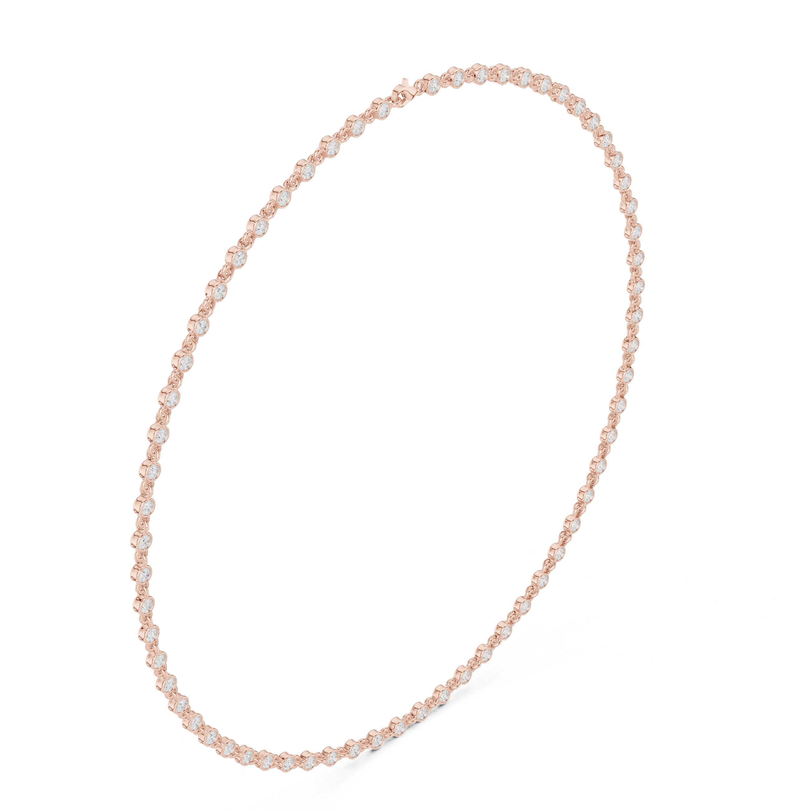 Classic Round Diamond Tennis Necklace – Timeless Everyday Luxury