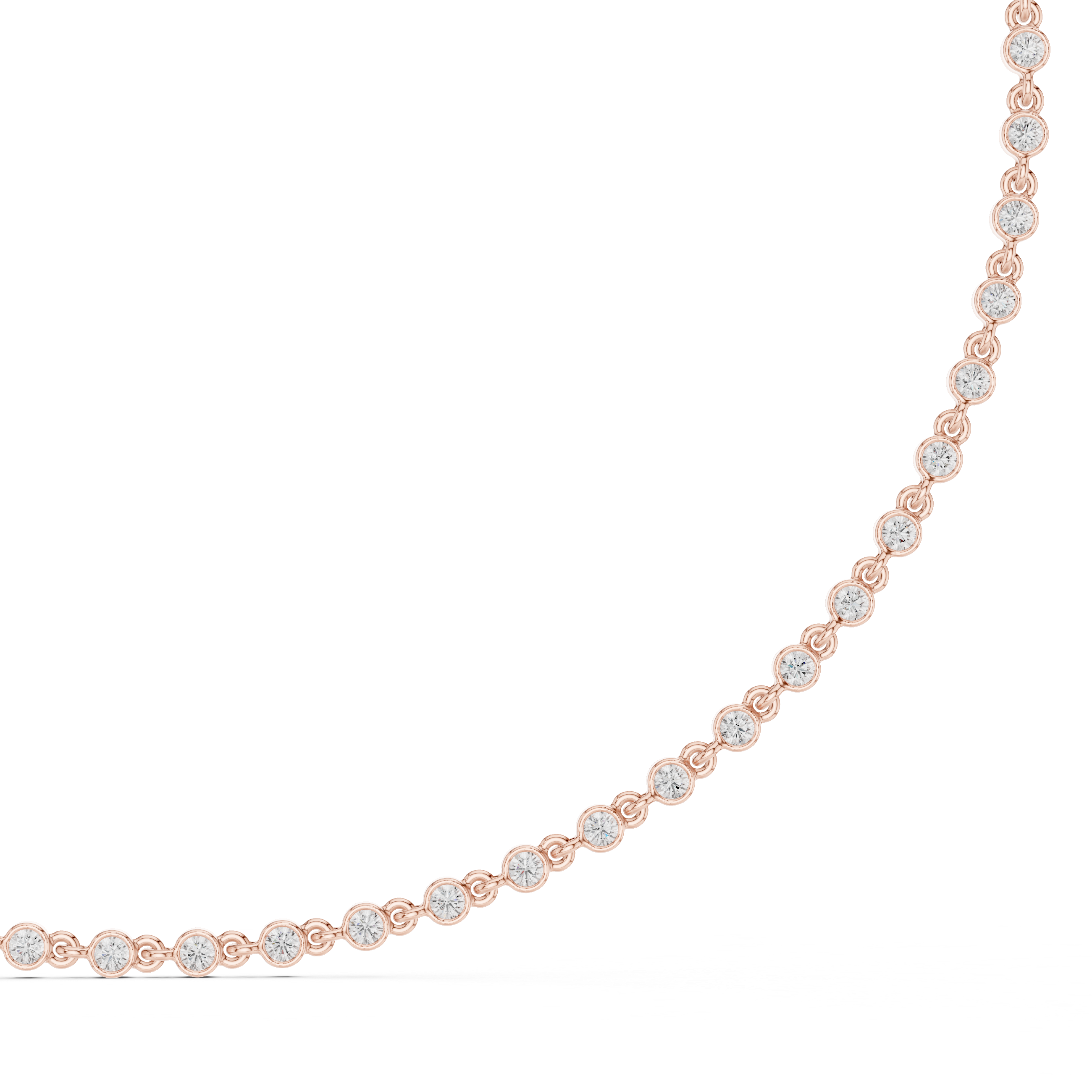 Classic Round Diamond Tennis Necklace – Timeless Everyday Luxury