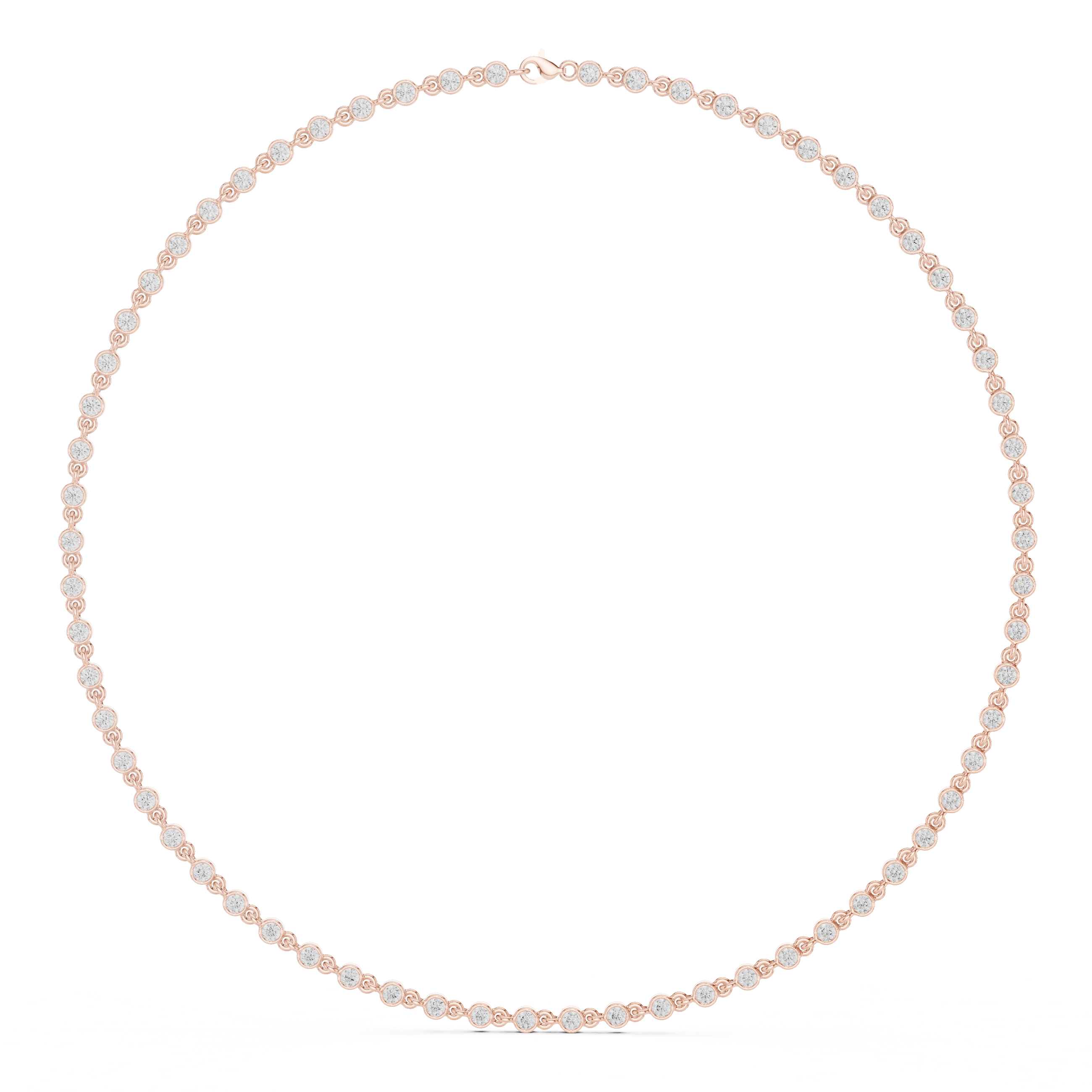 Classic Round Diamond Tennis Necklace – Timeless Everyday Luxury