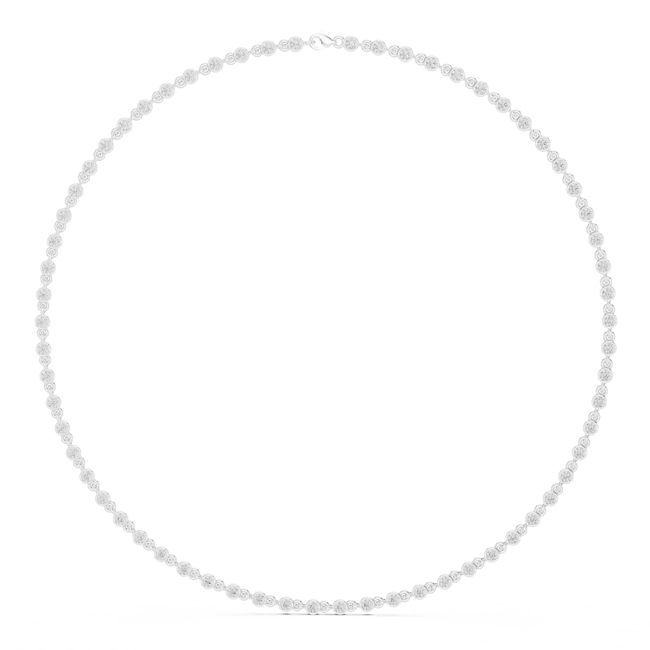 Classic Round Diamond Tennis Necklace – Timeless Everyday Luxury