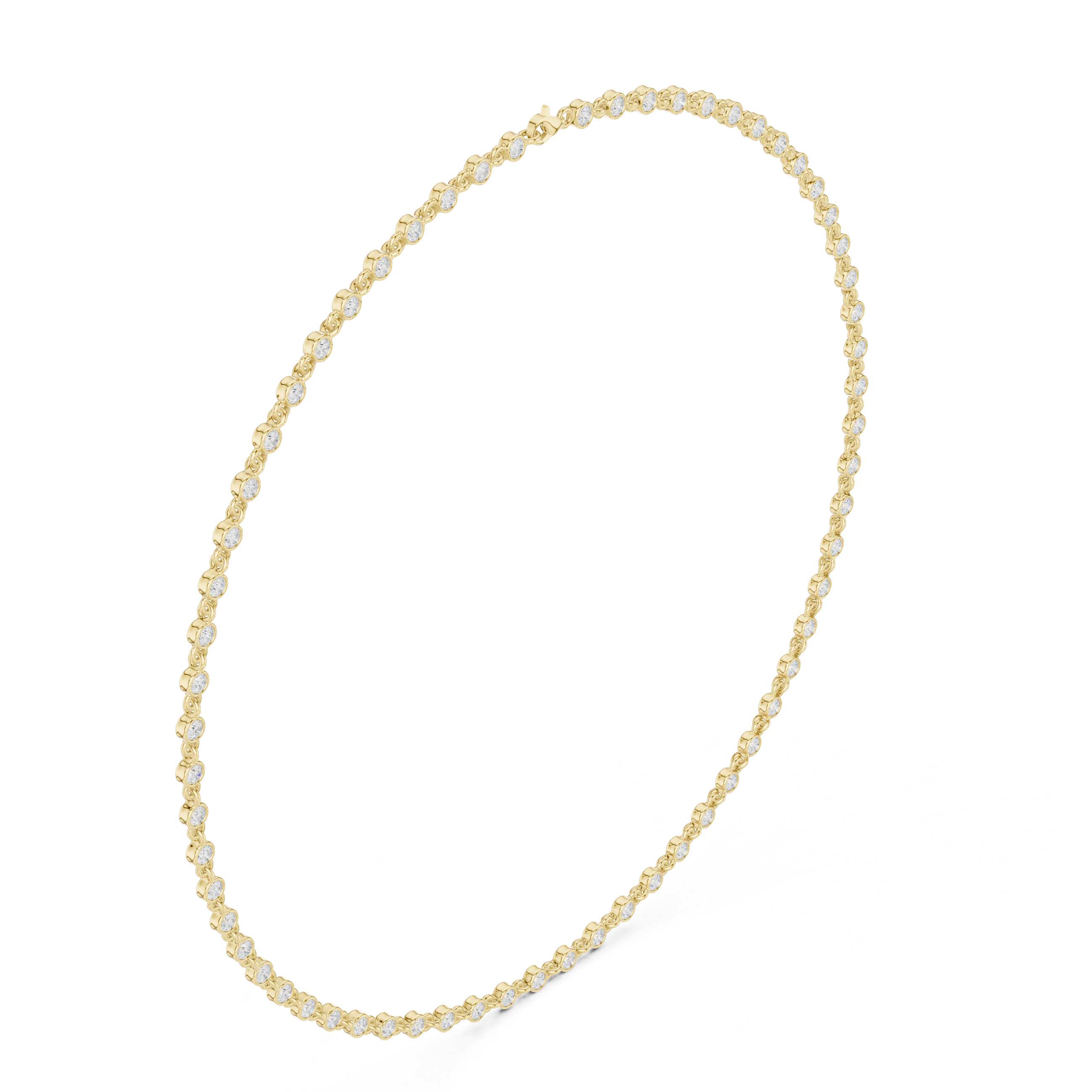 Classic Round Diamond Tennis Necklace – Timeless Everyday Luxury