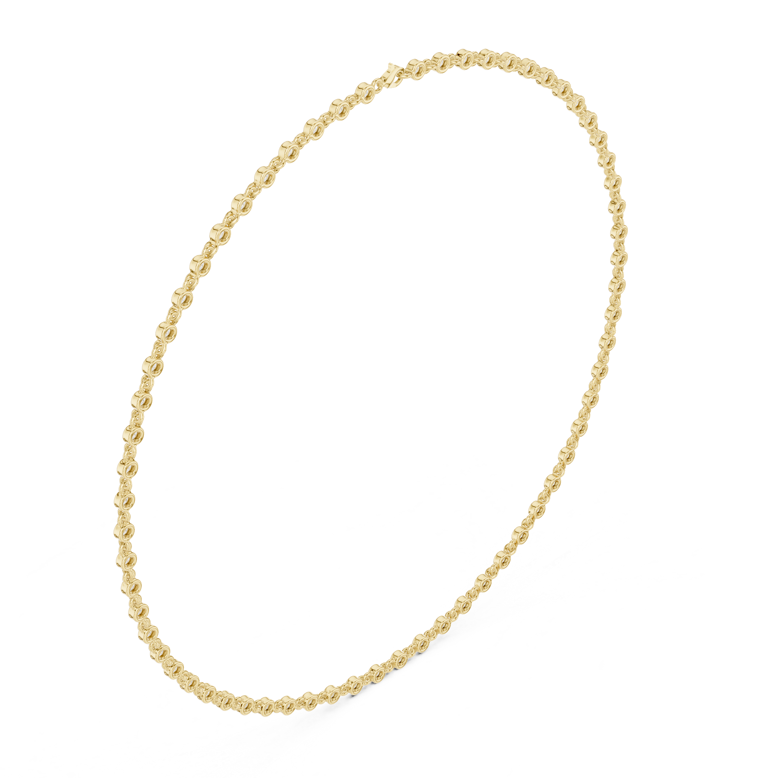 Classic Round Diamond Tennis Necklace – Timeless Everyday Luxury
