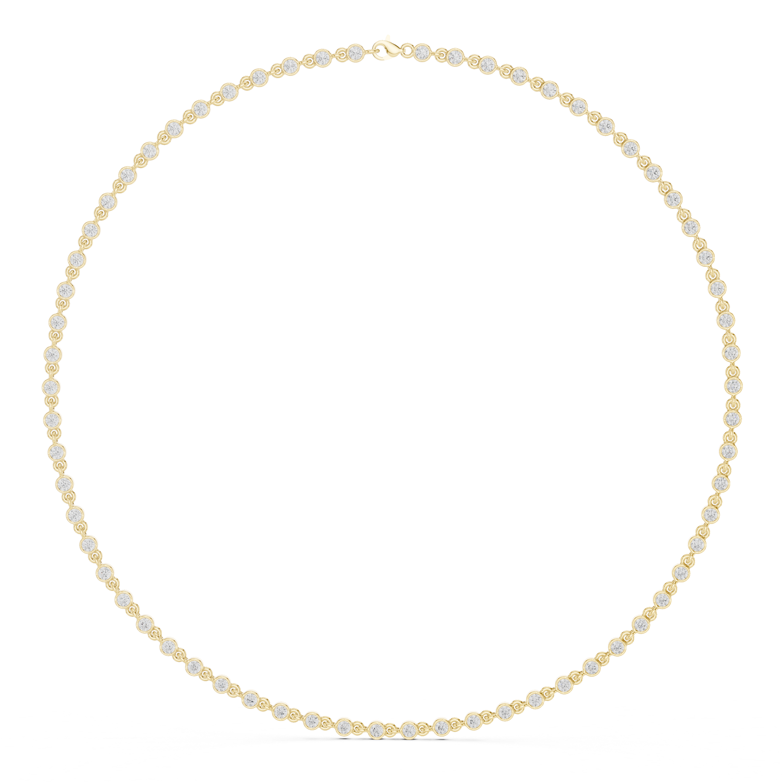 Classic Round Diamond Tennis Necklace – Timeless Everyday Luxury