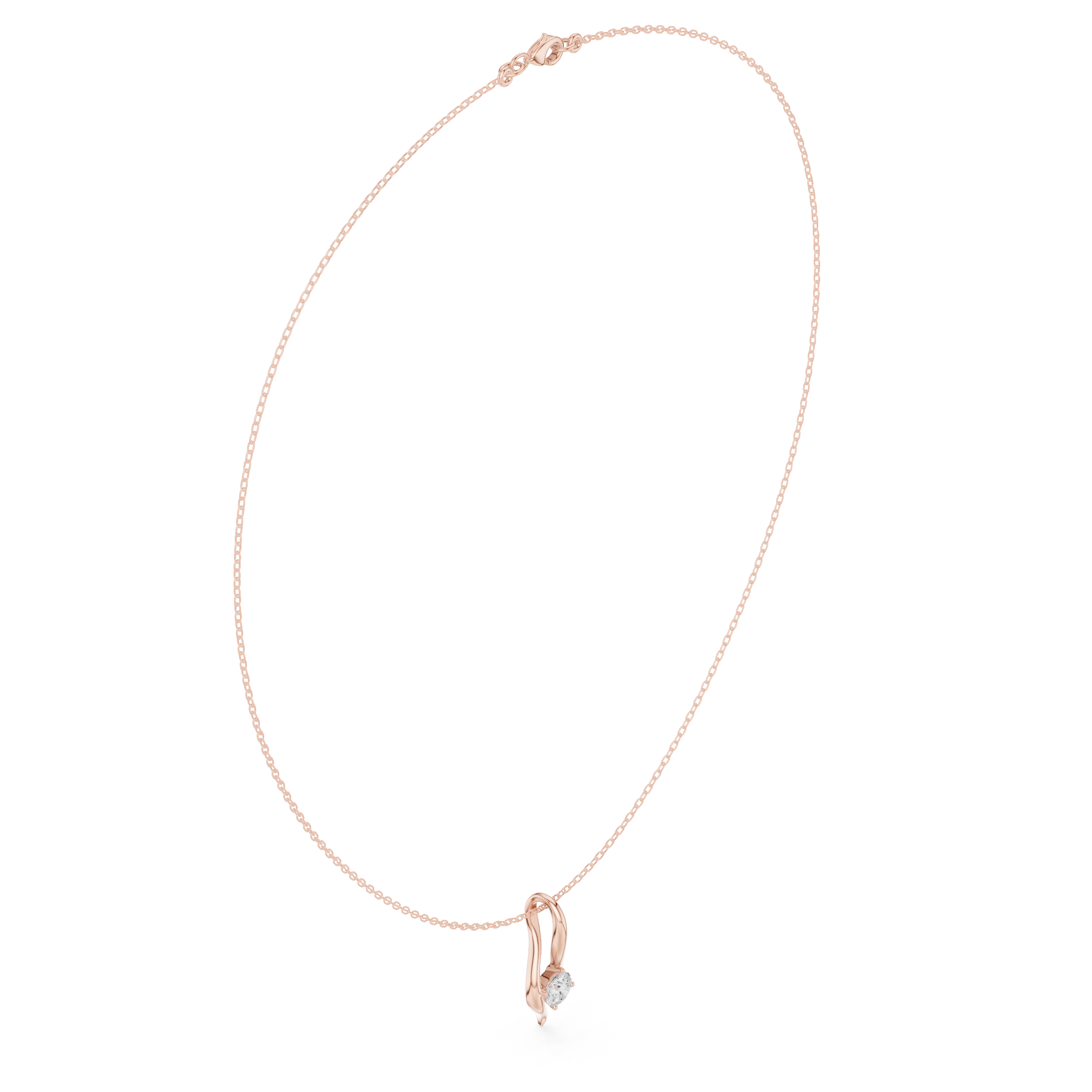 Minimalist Solitaire Twist Necklace – Elegant Flow Design