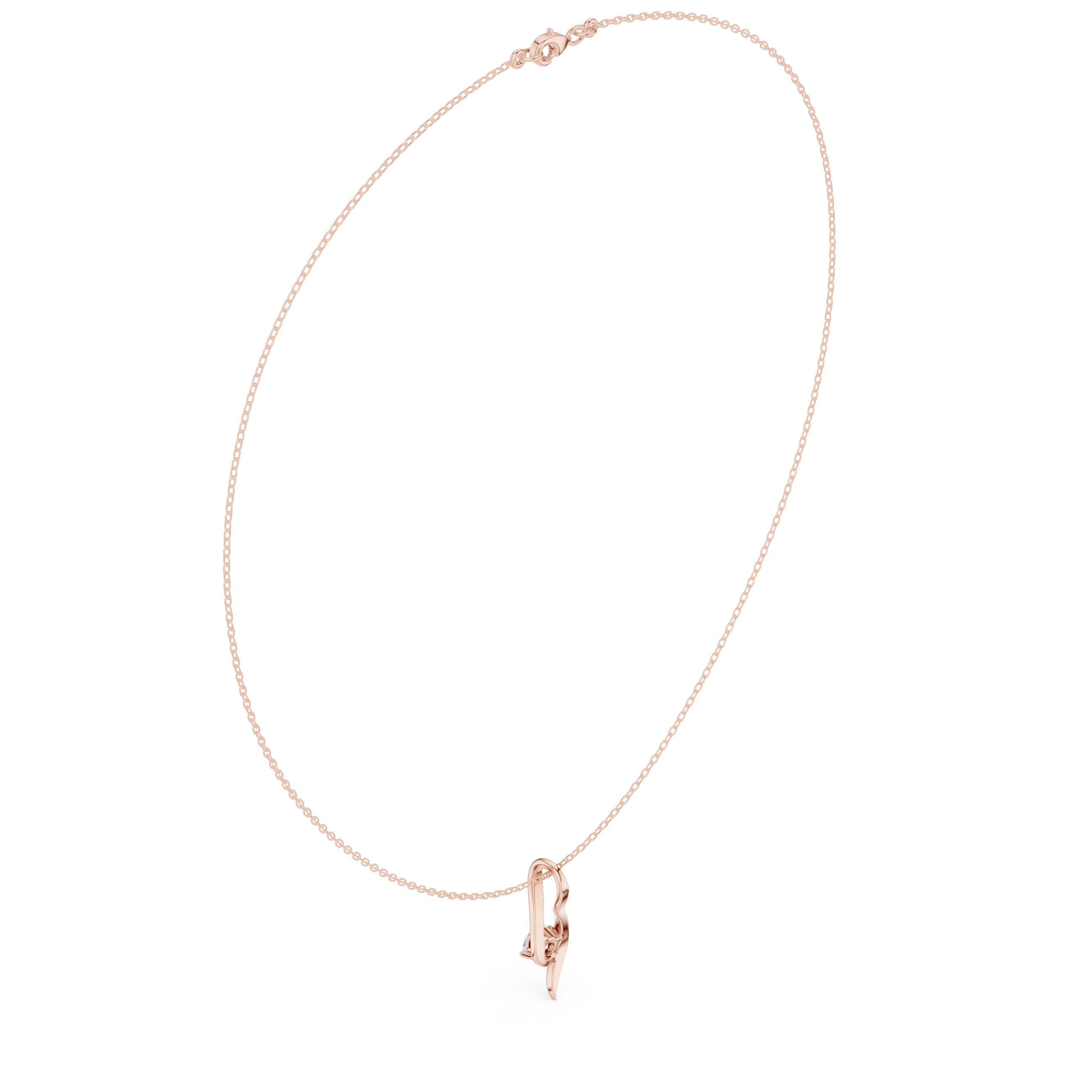 Minimalist Solitaire Twist Necklace – Elegant Flow Design