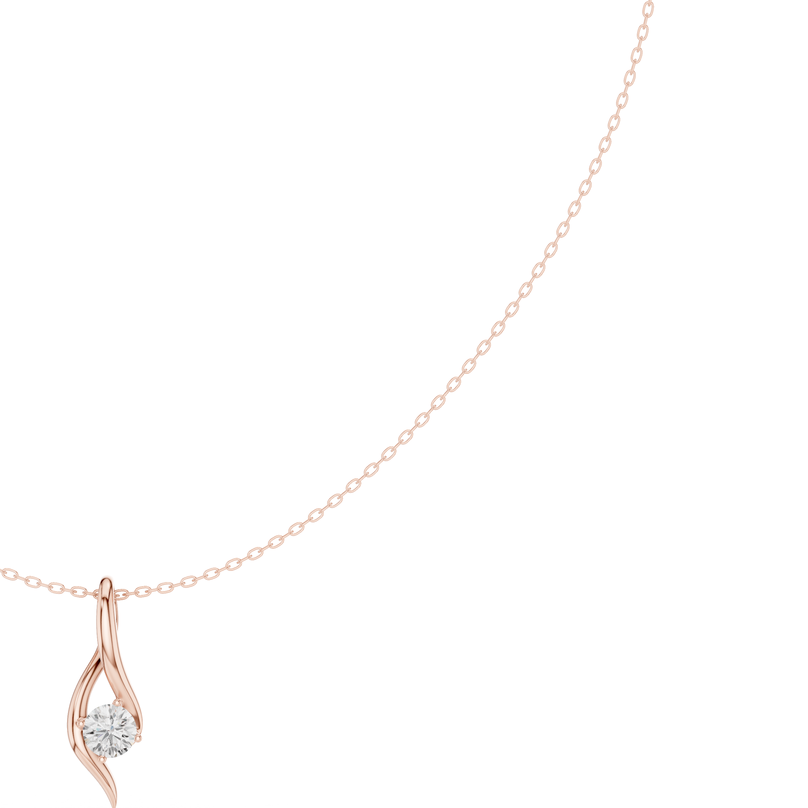 Minimalist Solitaire Twist Necklace – Elegant Flow Design