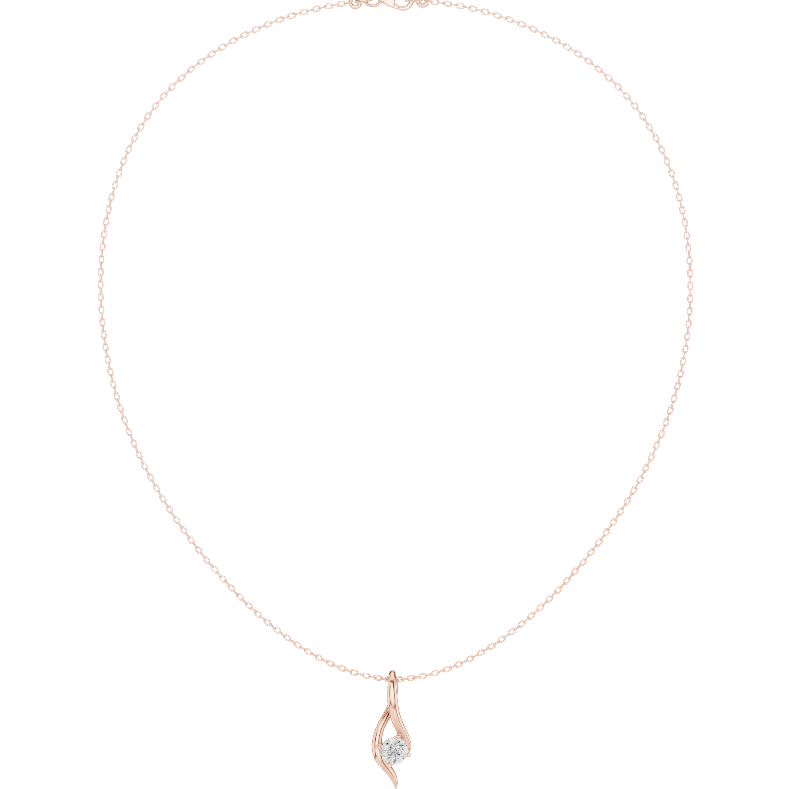 Minimalist Solitaire Twist Necklace – Elegant Flow Design