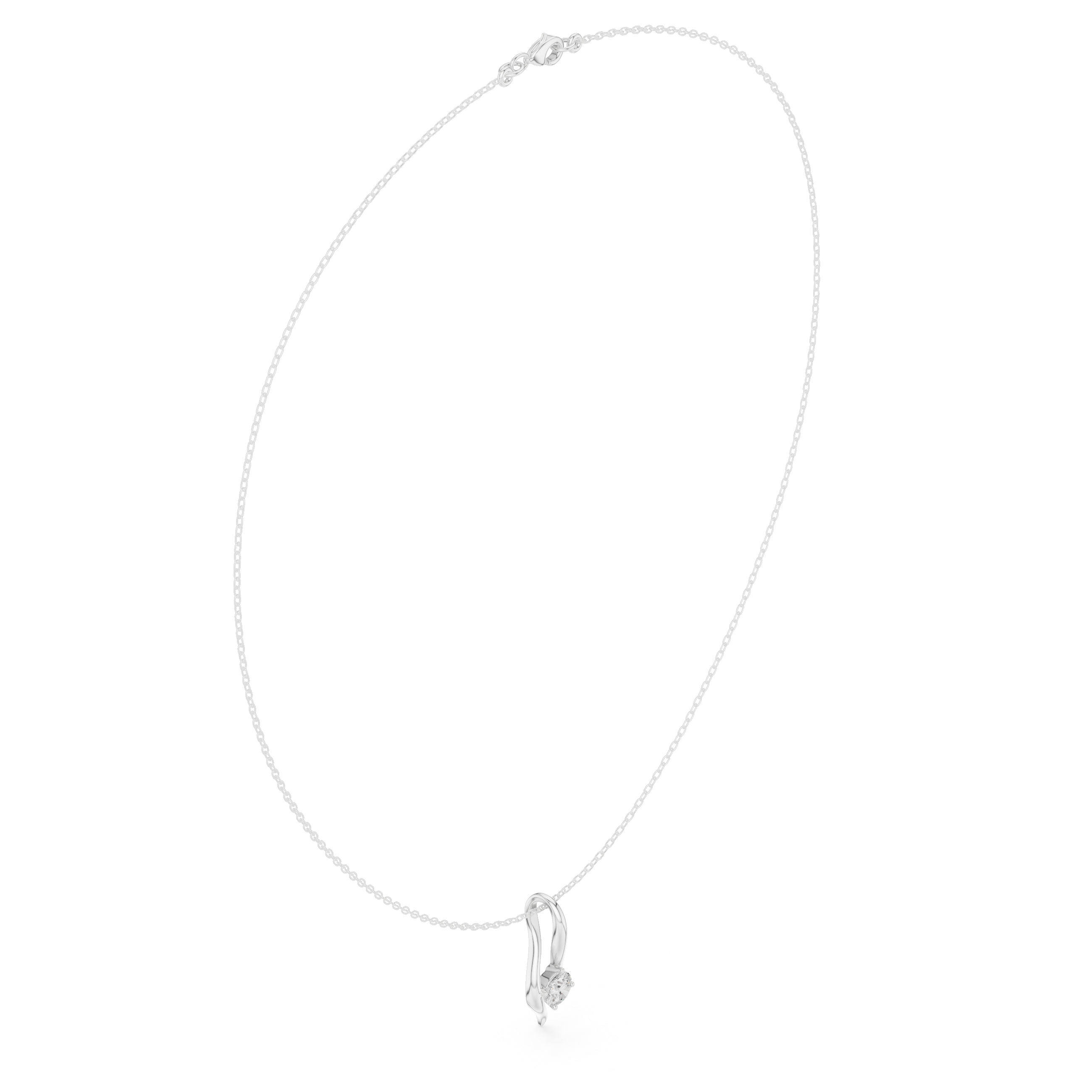 Minimalist Solitaire Twist Necklace – Elegant Flow Design