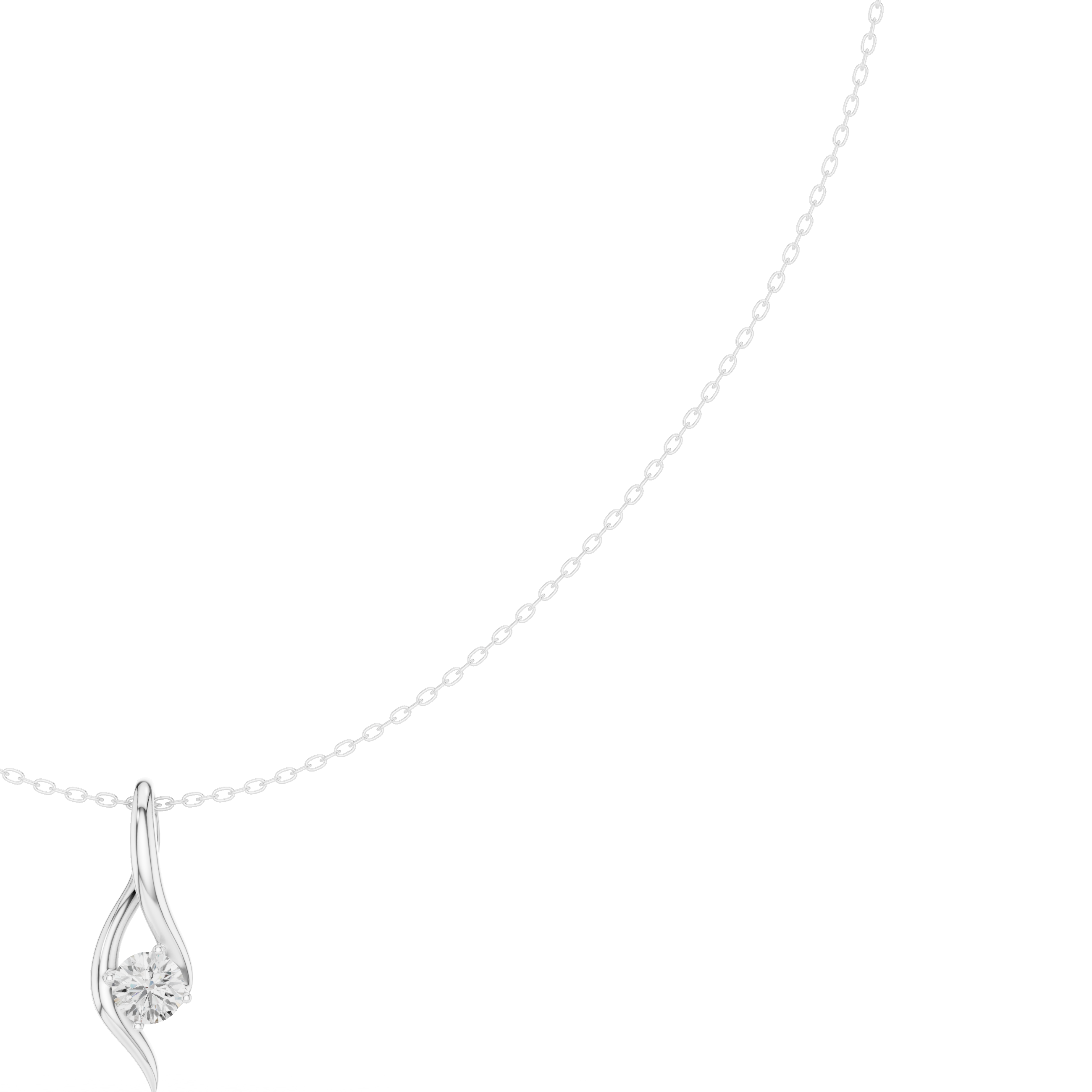Minimalist Solitaire Twist Necklace – Elegant Flow Design