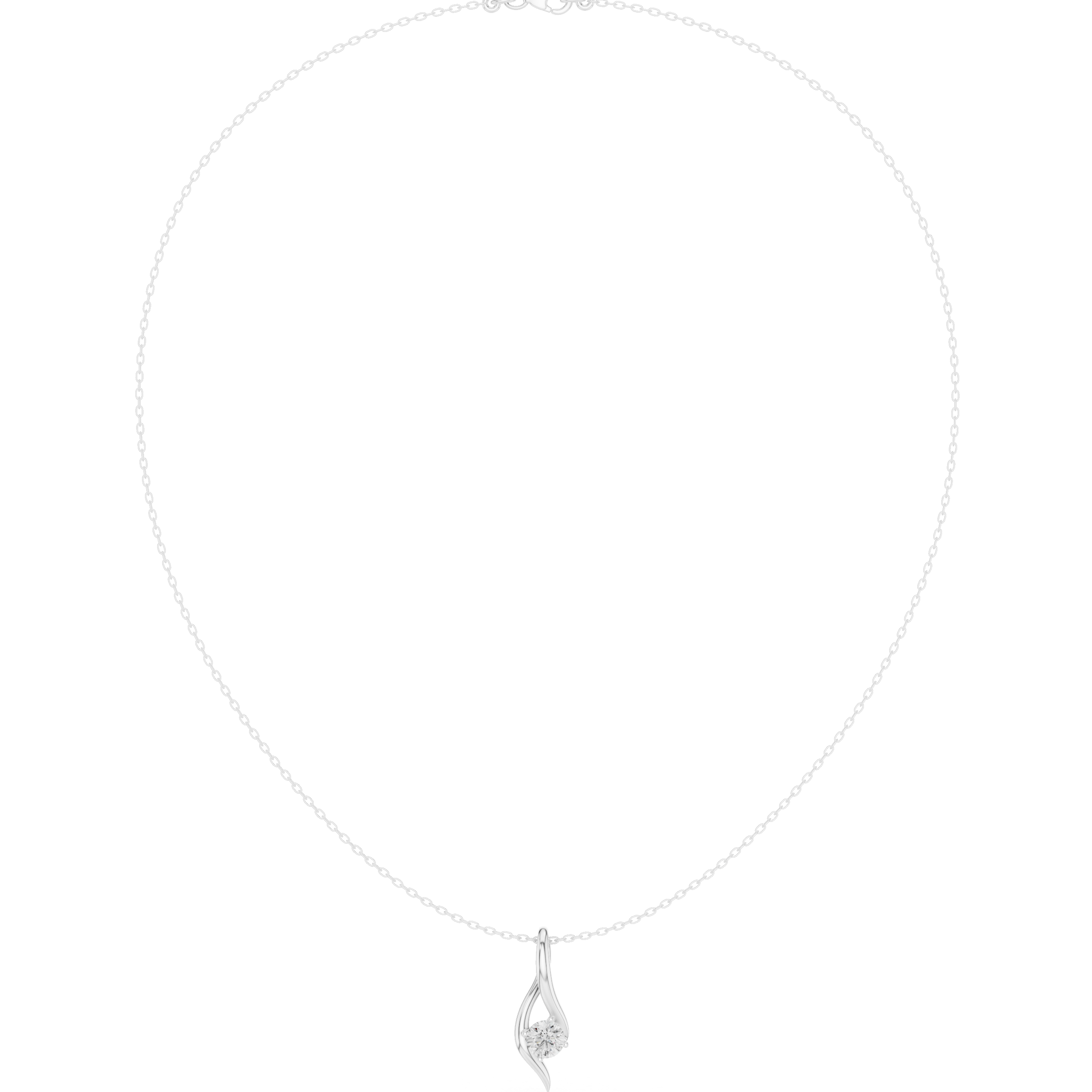 Minimalist Solitaire Twist Necklace – Elegant Flow Design