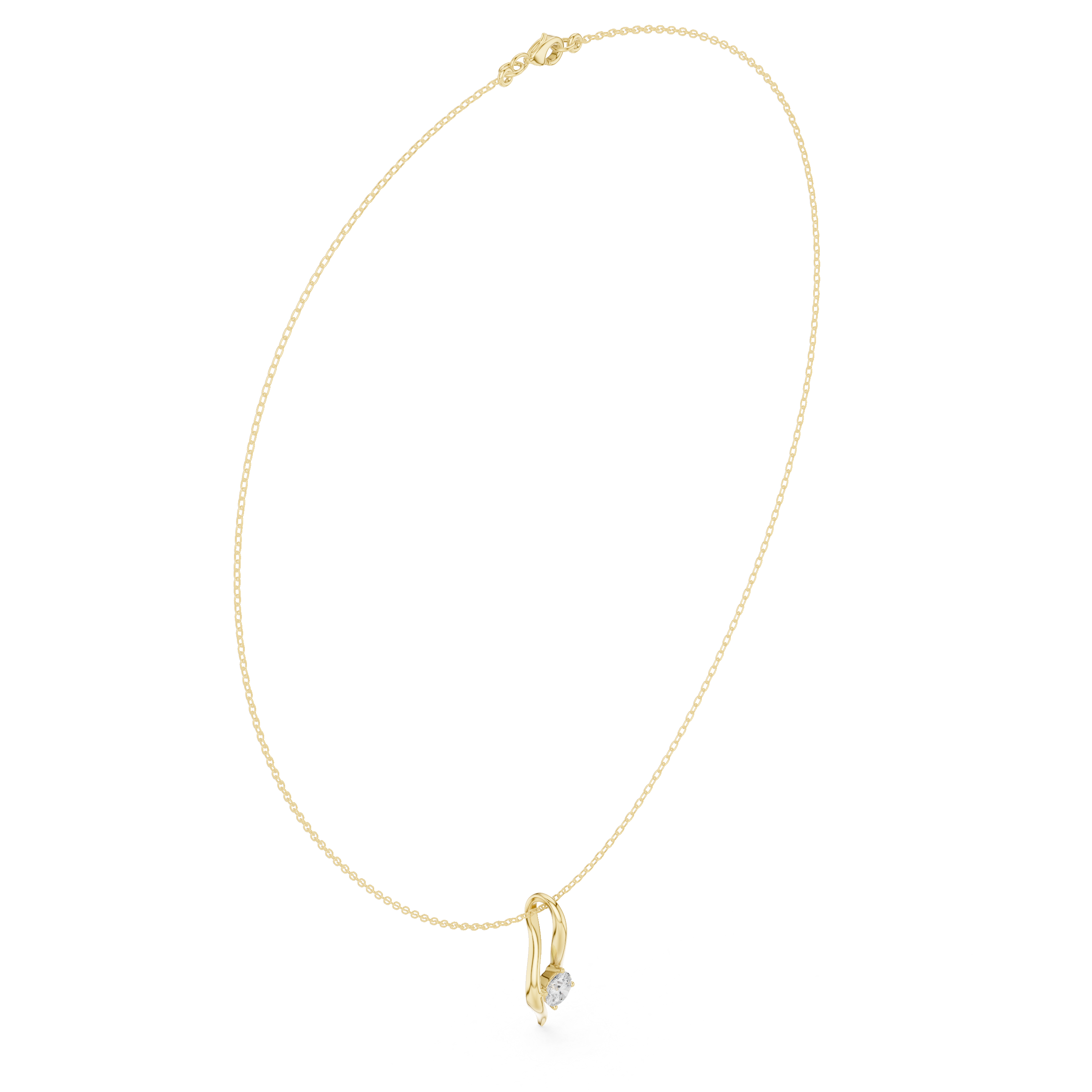 Minimalist Solitaire Twist Necklace – Elegant Flow Design