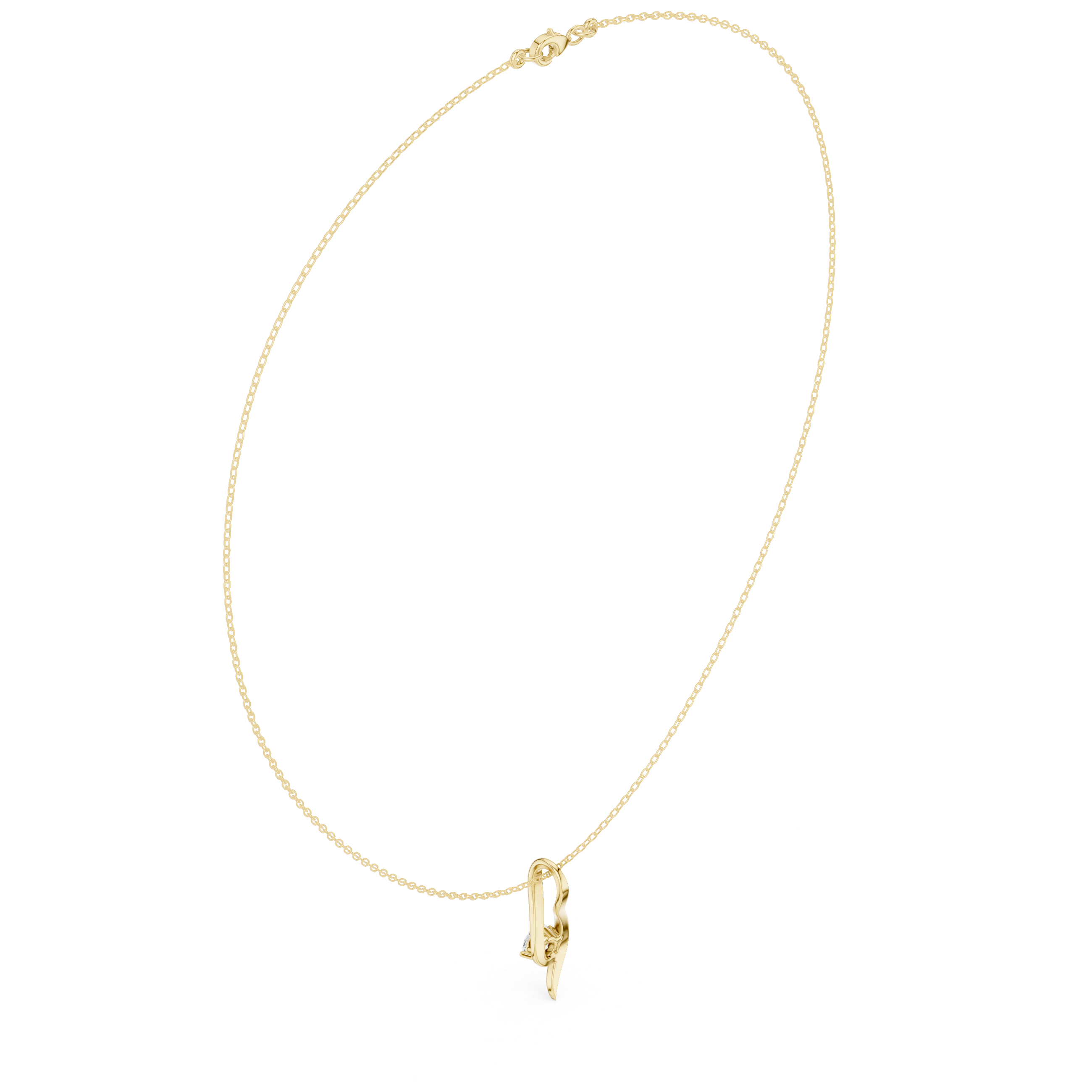 Minimalist Solitaire Twist Necklace – Elegant Flow Design