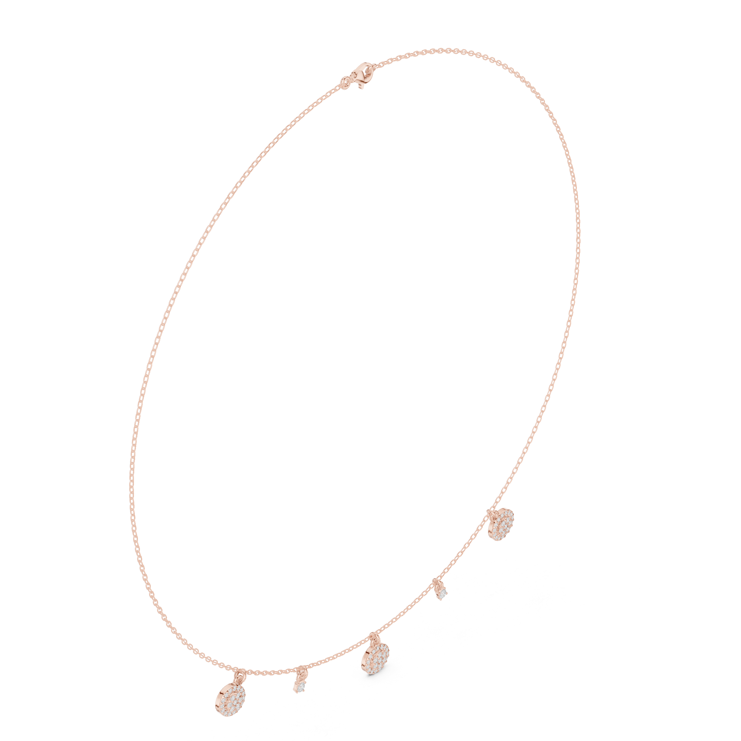 Minimal Diamond Disc Drop Necklace