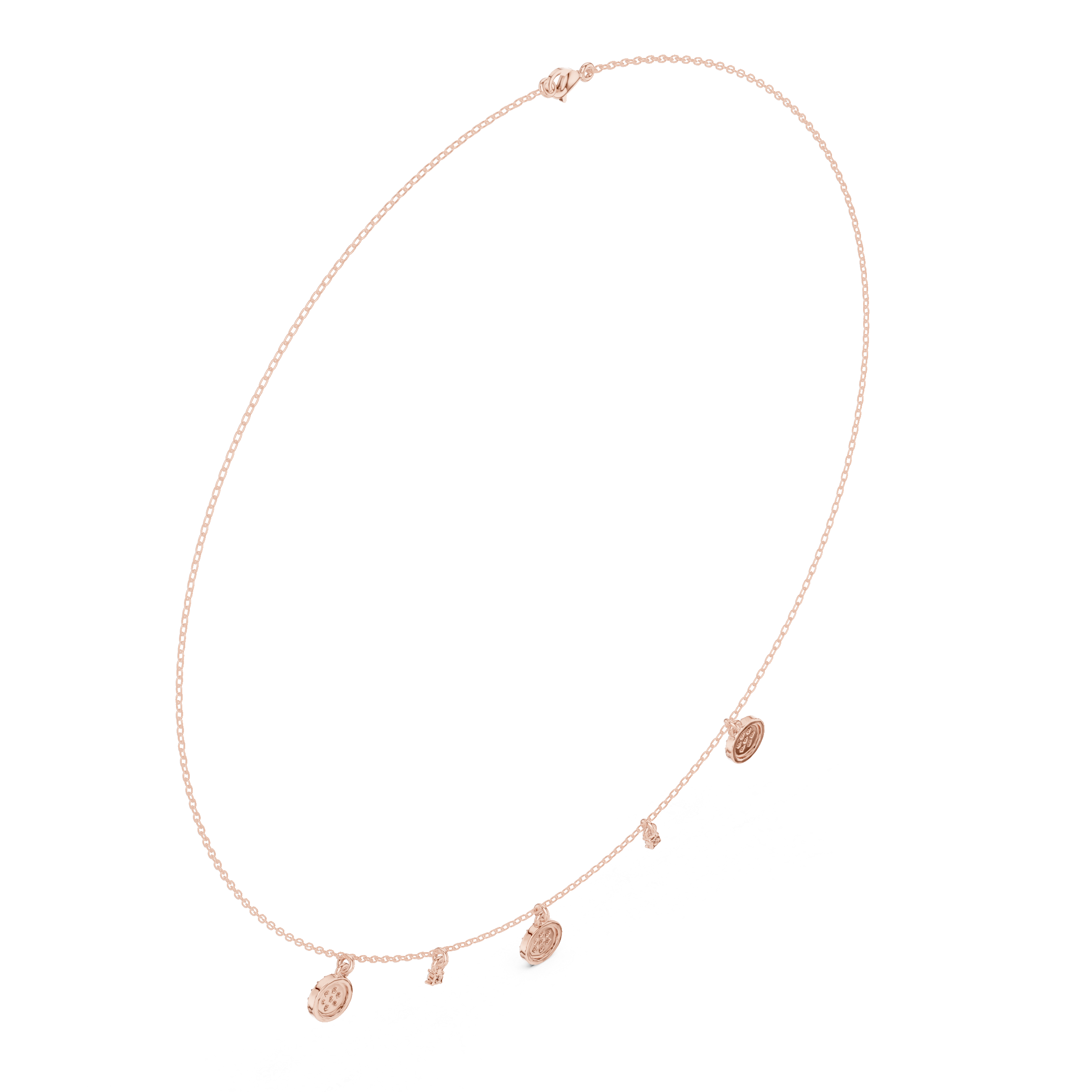Minimal Diamond Disc Drop Necklace