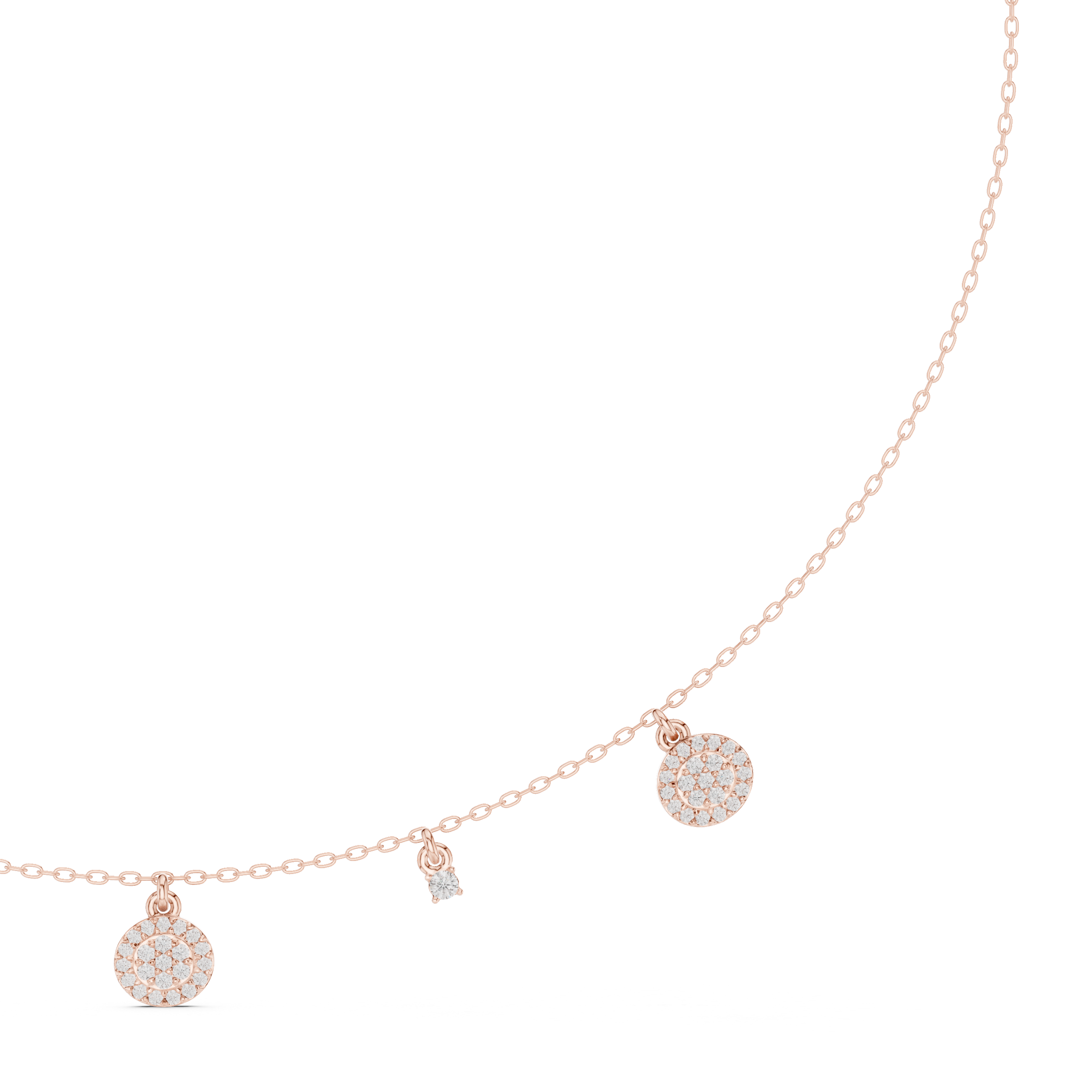 Minimal Diamond Disc Drop Necklace