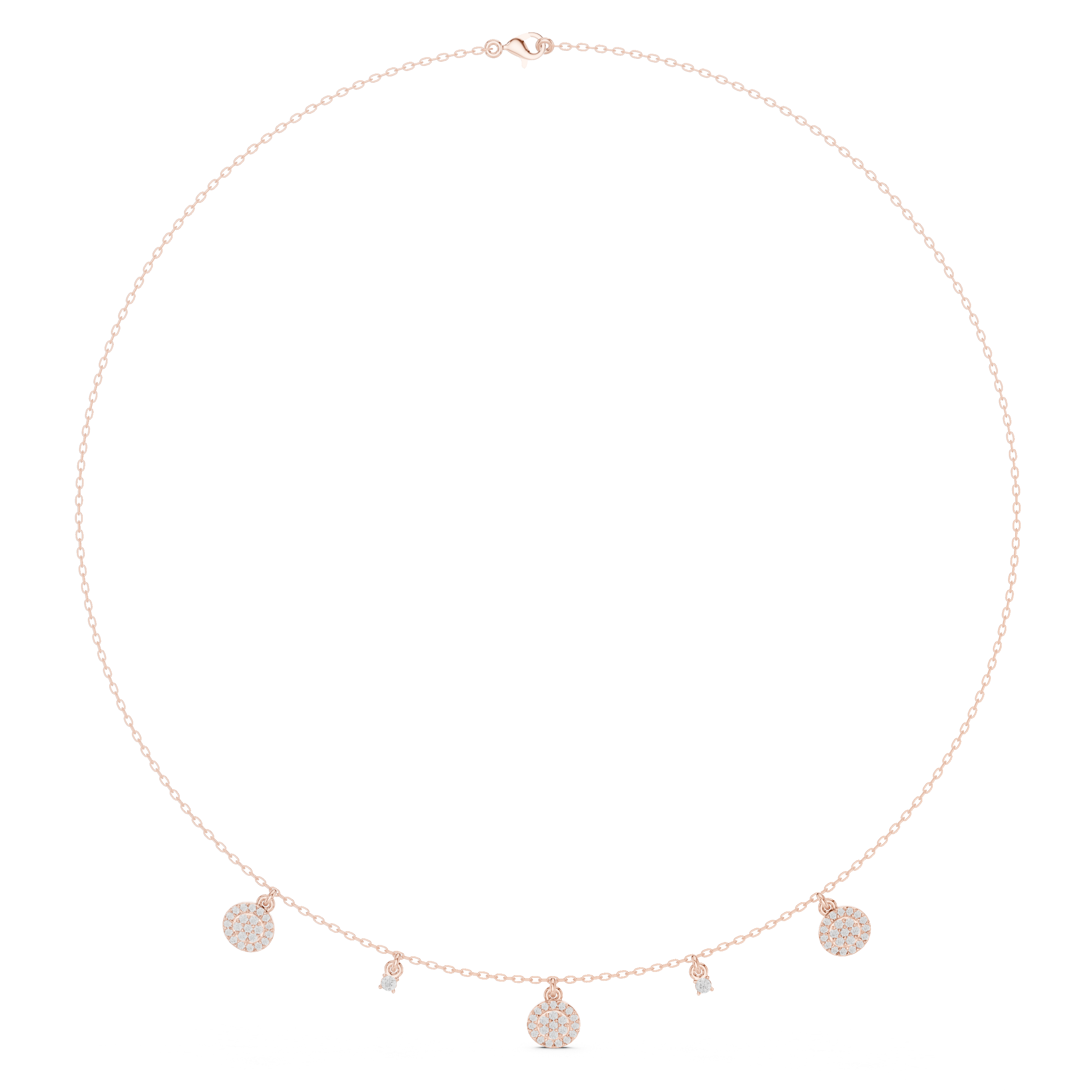 Minimal Diamond Disc Drop Necklace