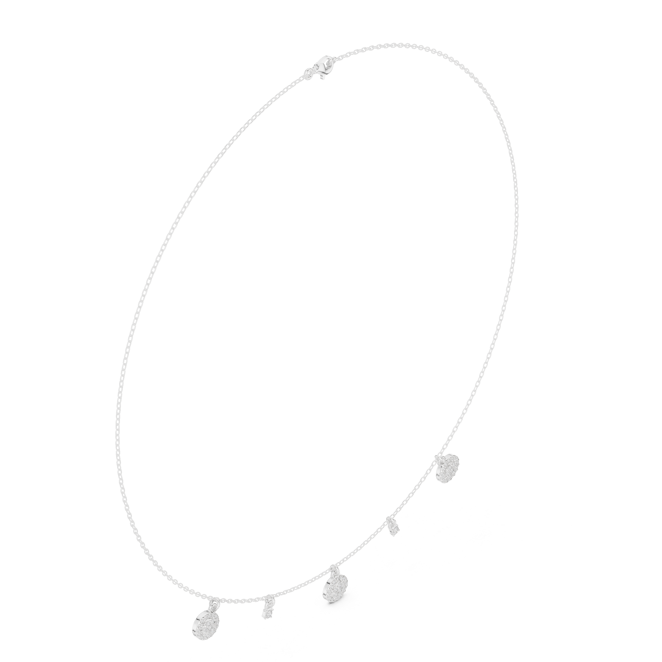 Minimal Diamond Disc Drop Necklace