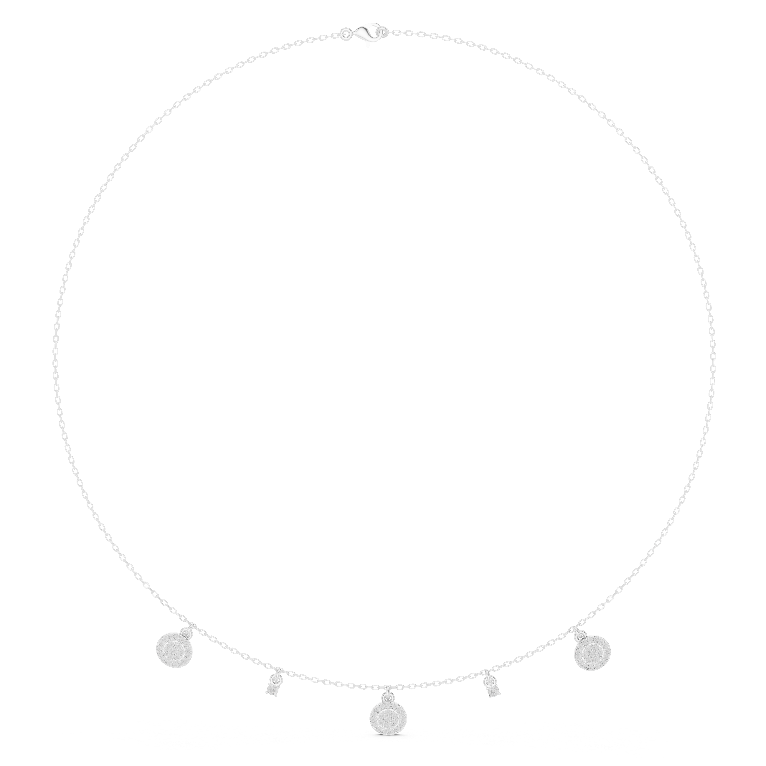 Minimal Diamond Disc Drop Necklace