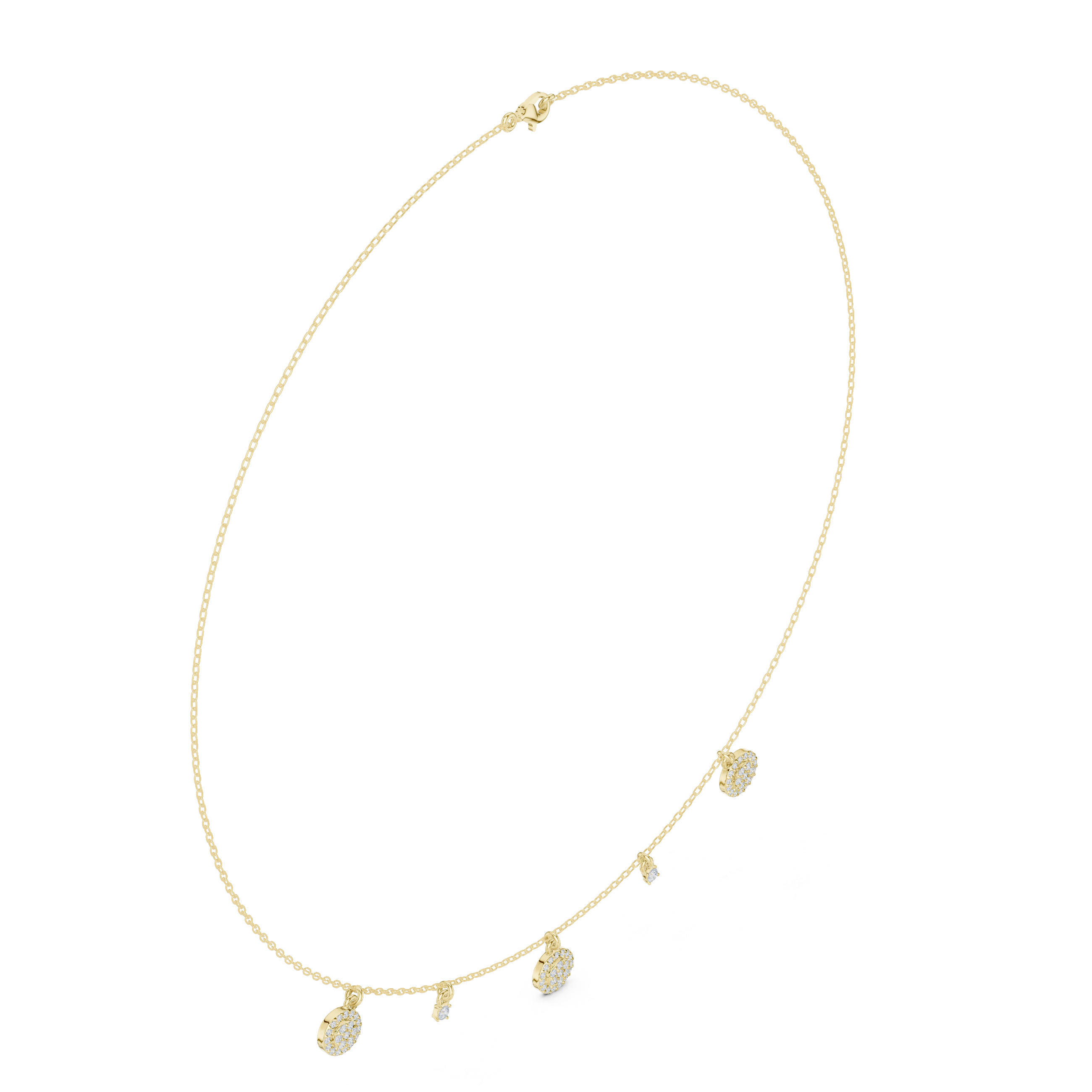 Minimal Diamond Disc Drop Necklace