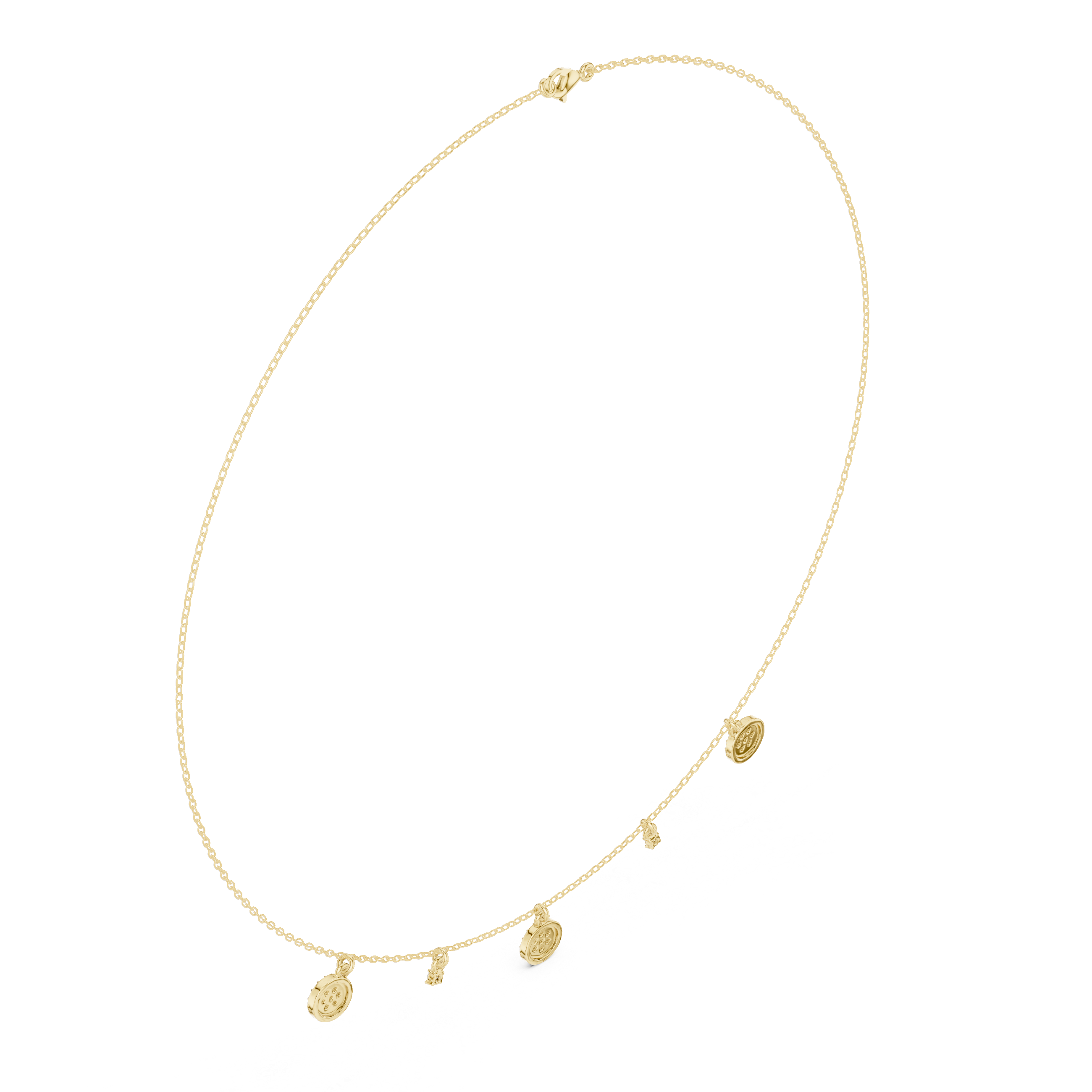 Minimal Diamond Disc Drop Necklace