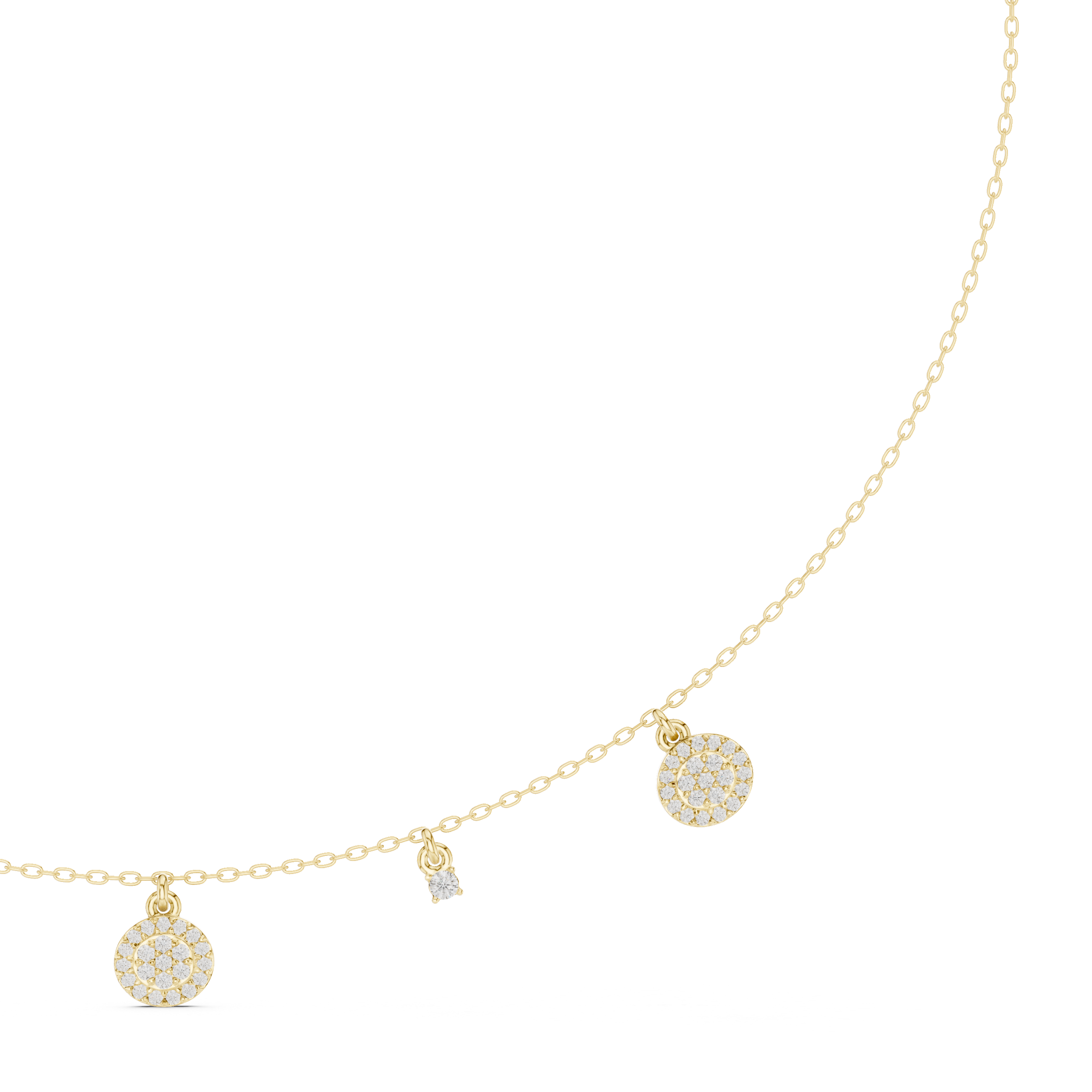 Minimal Diamond Disc Drop Necklace