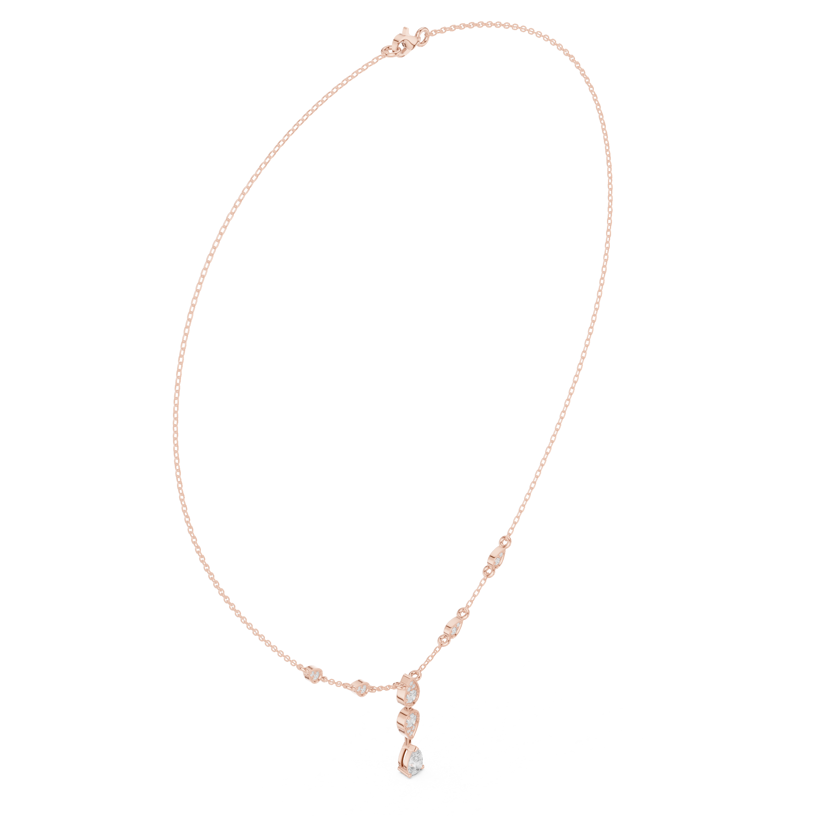 Elegant Pear Drop Diamond Necklace – Delicate Dangle Design