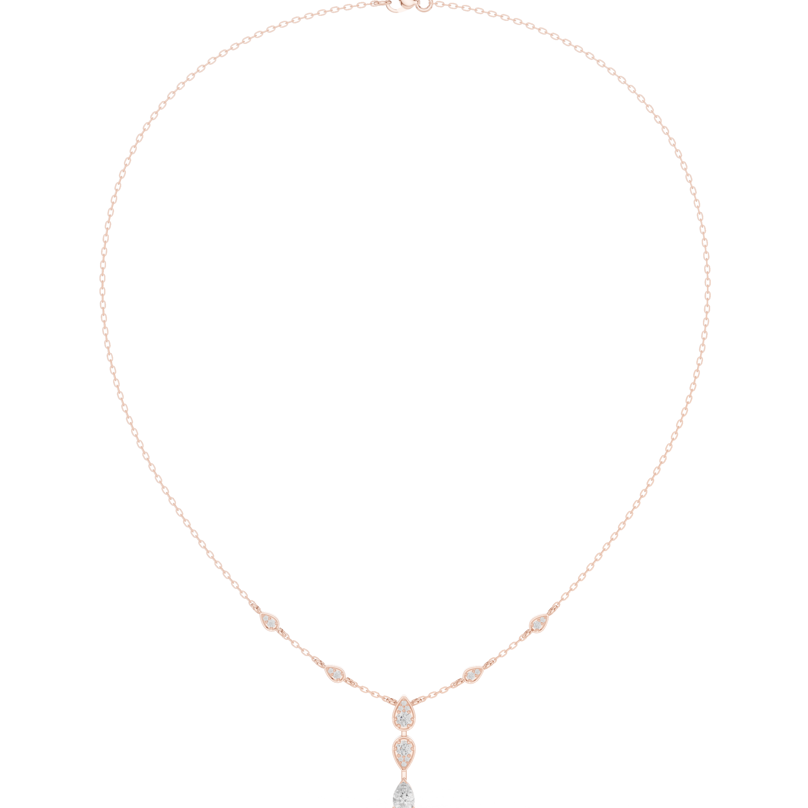Elegant Pear Drop Diamond Necklace – Delicate Dangle Design