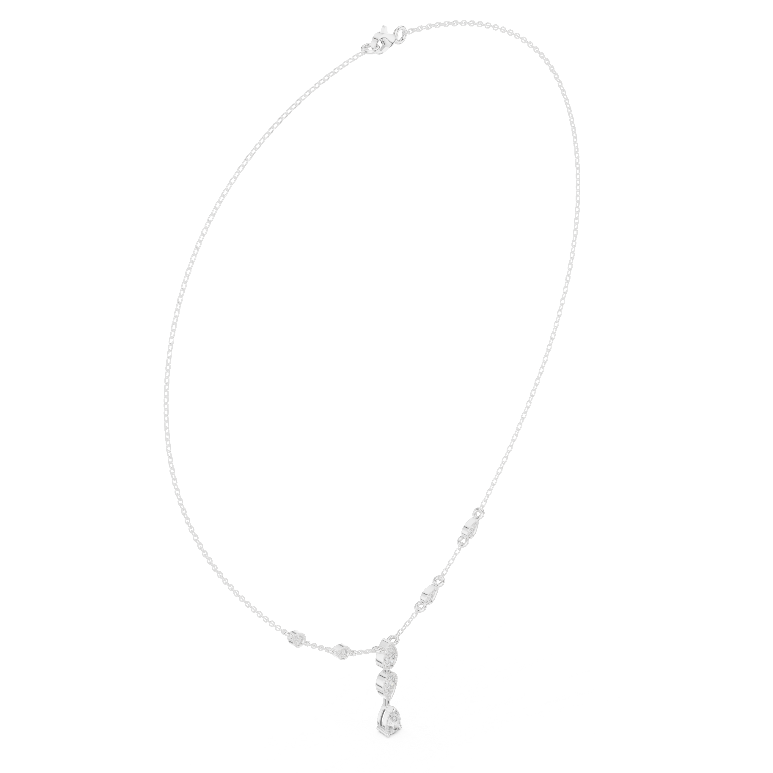 Elegant Pear Drop Diamond Necklace – Delicate Dangle Design