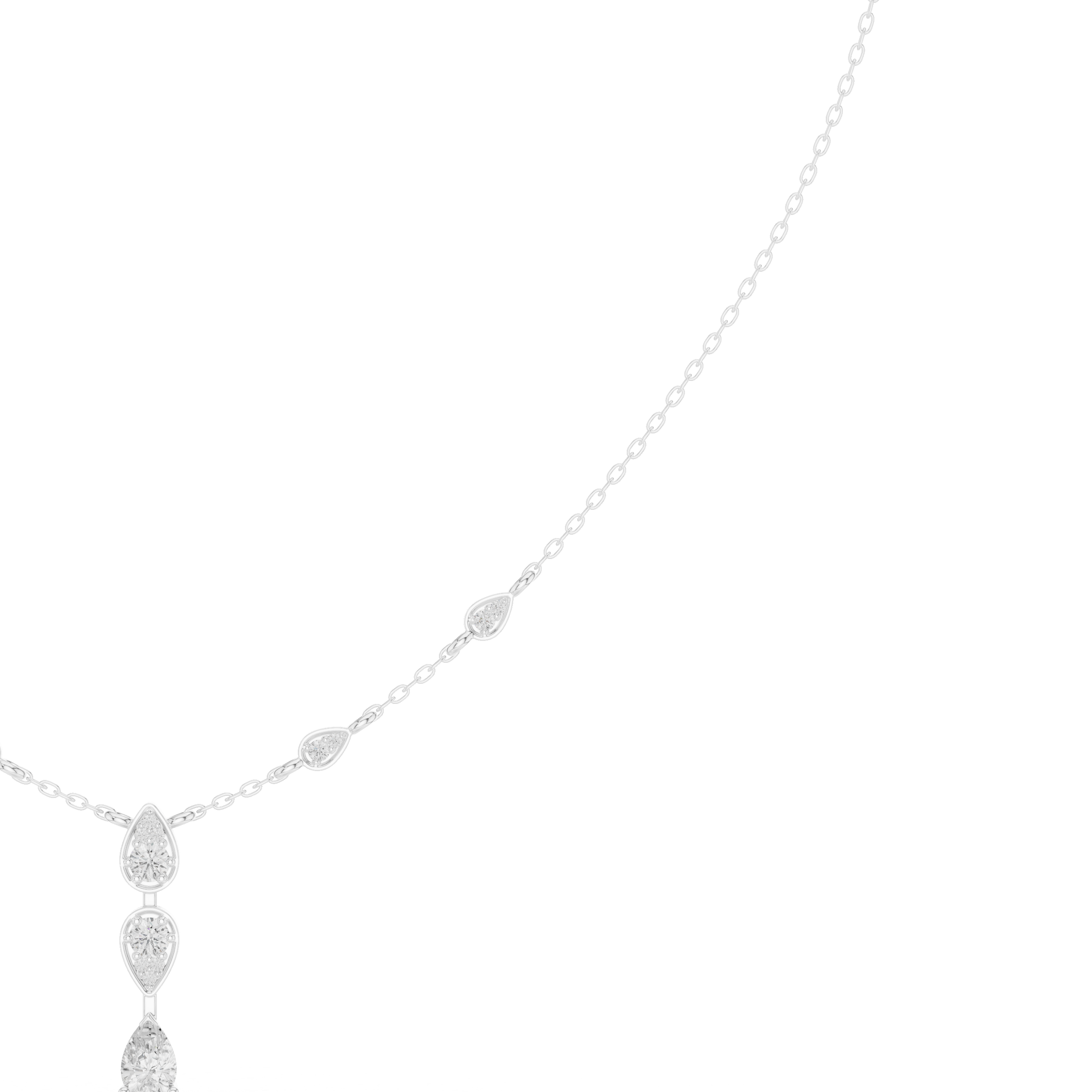 Elegant Pear Drop Diamond Necklace – Delicate Dangle Design