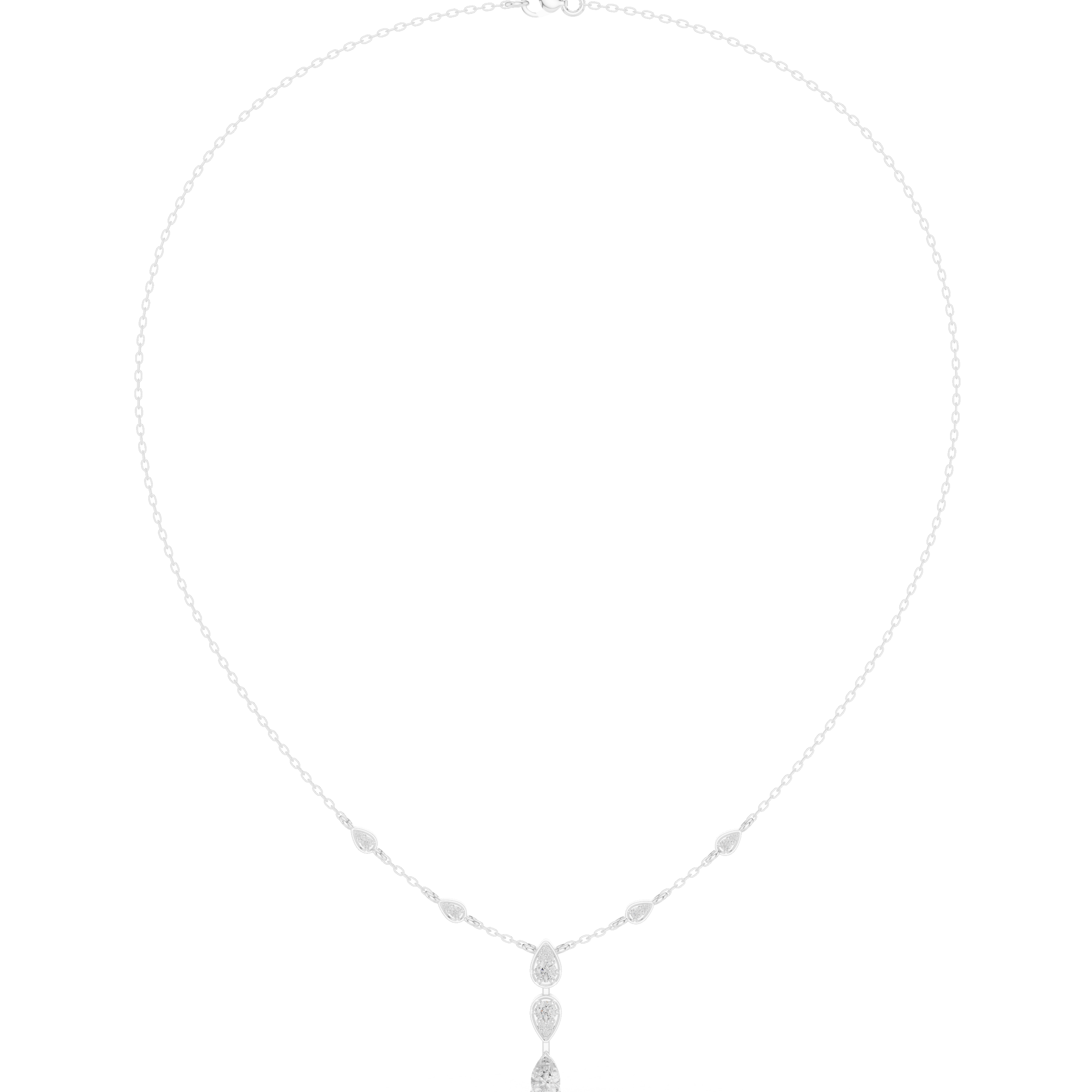 Elegant Pear Drop Diamond Necklace – Delicate Dangle Design