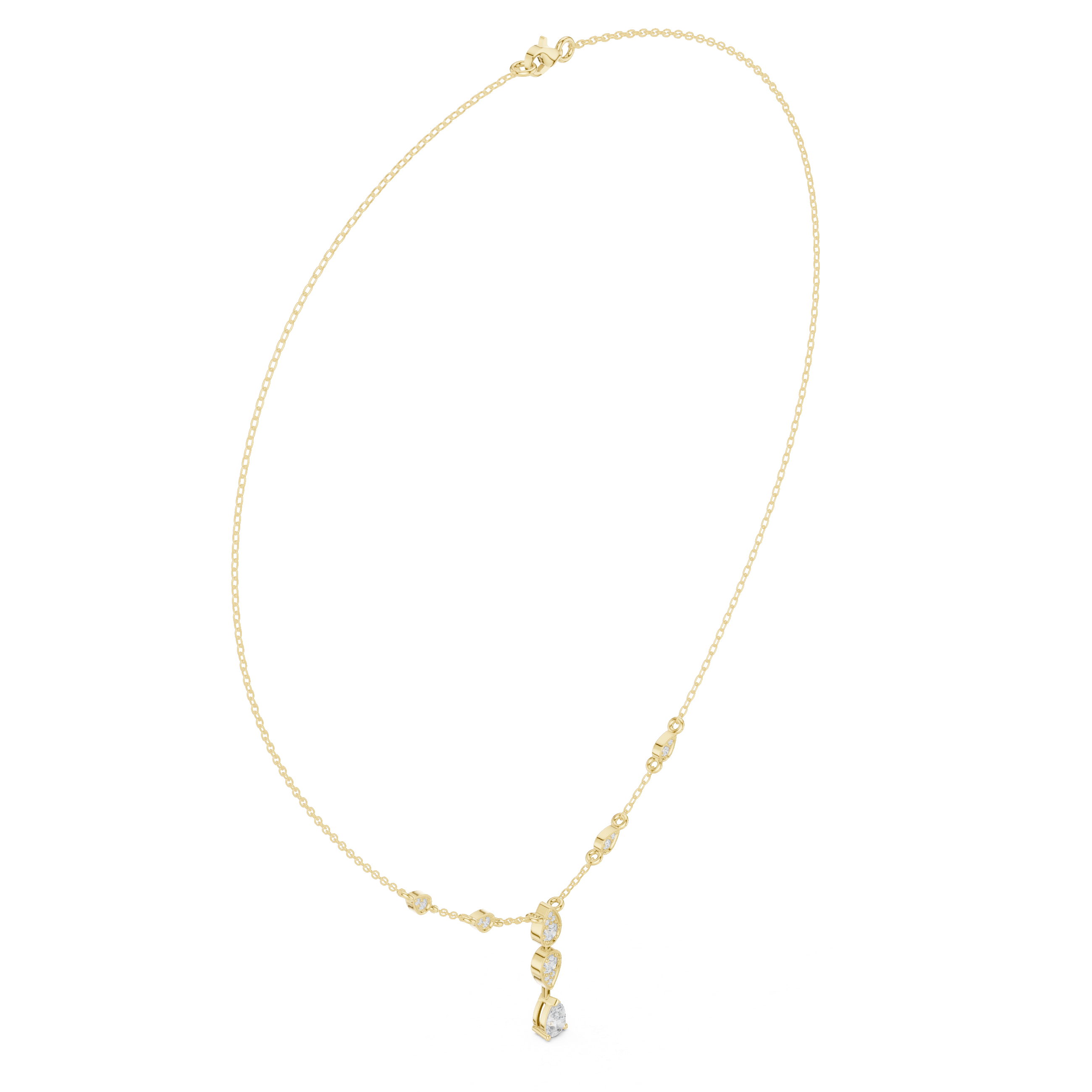 Elegant Pear Drop Diamond Necklace – Delicate Dangle Design