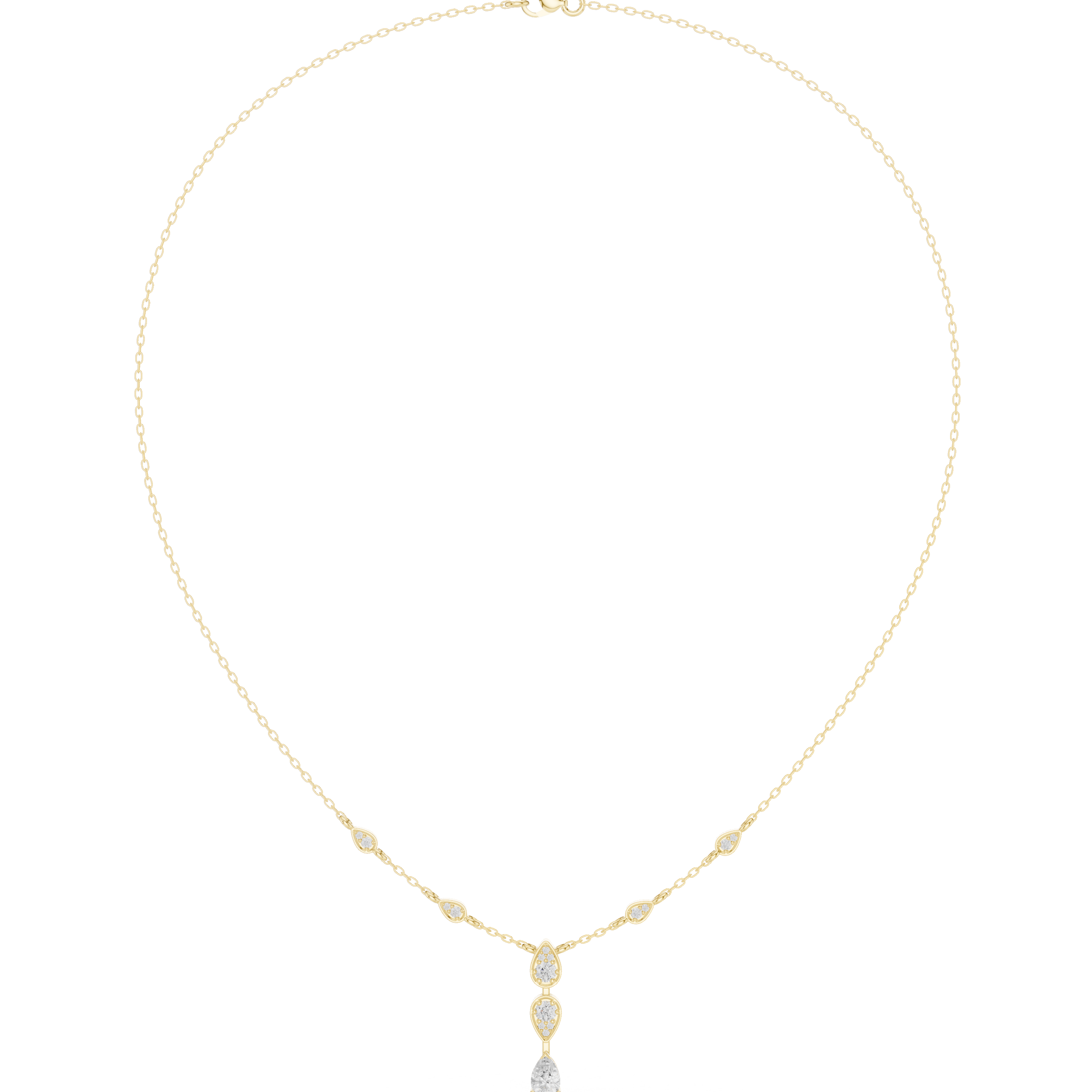 Elegant Pear Drop Diamond Necklace – Delicate Dangle Design