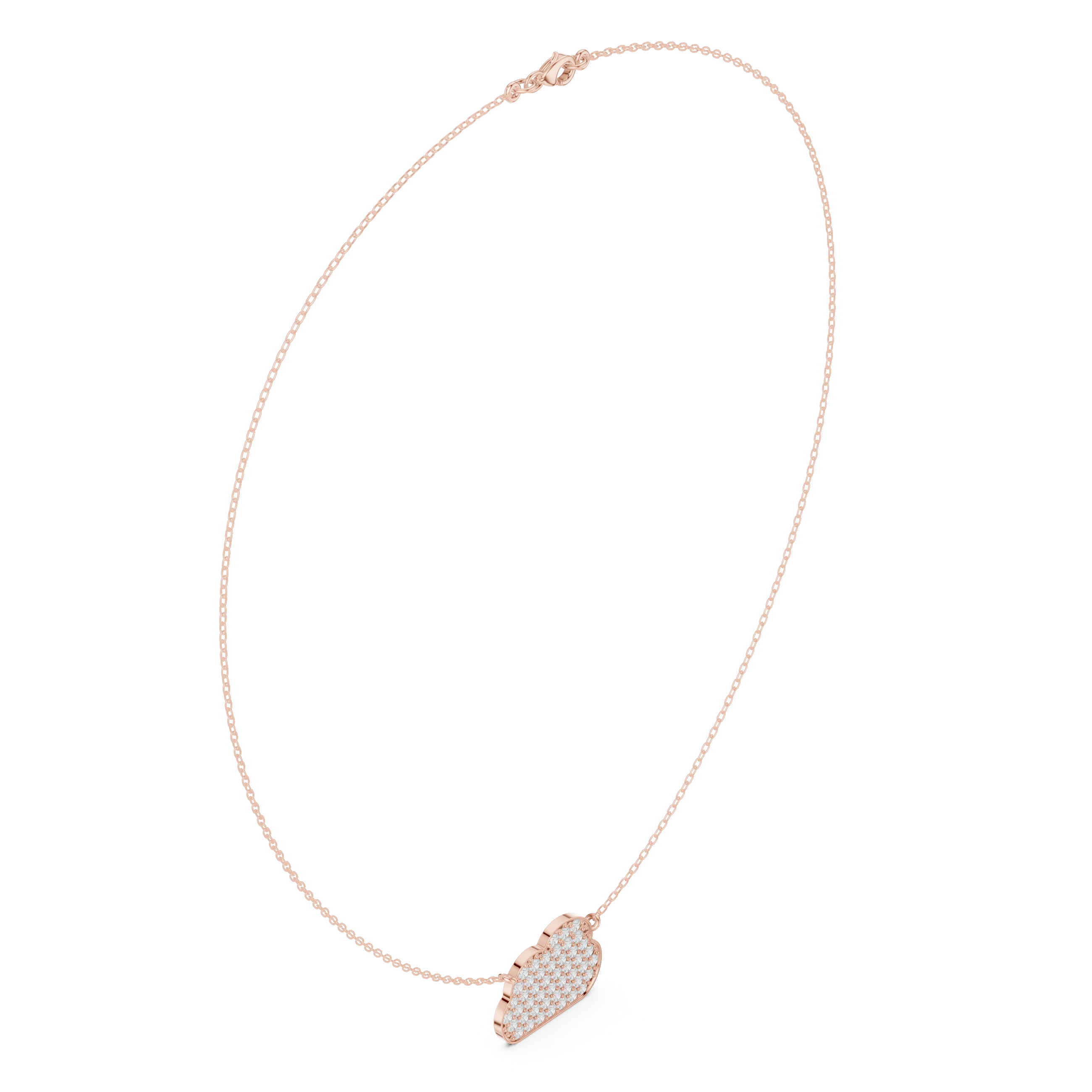 Cloud Diamond Necklace – Minimal Pavé Gold Pendant