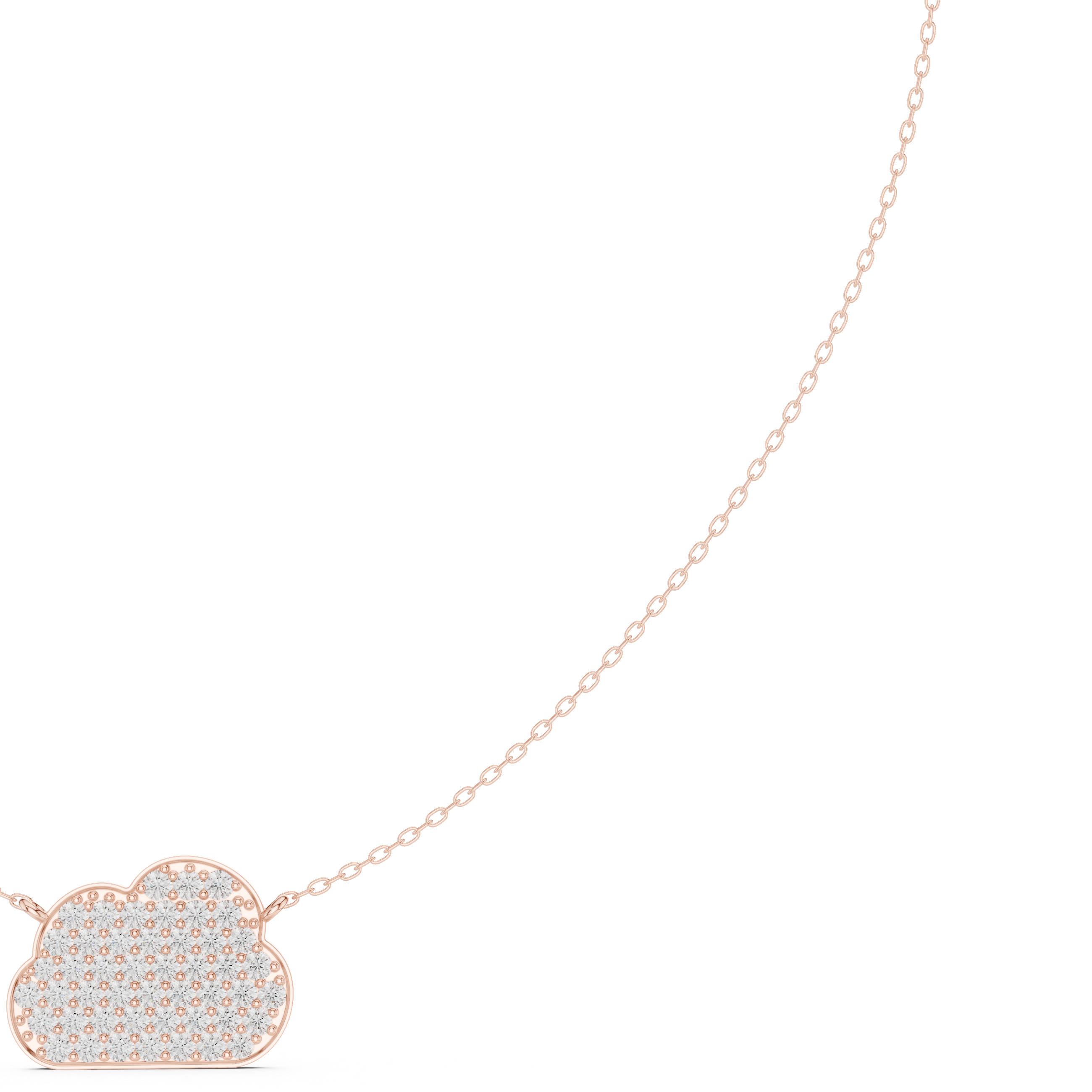 Cloud Diamond Necklace – Minimal Pavé Gold Pendant