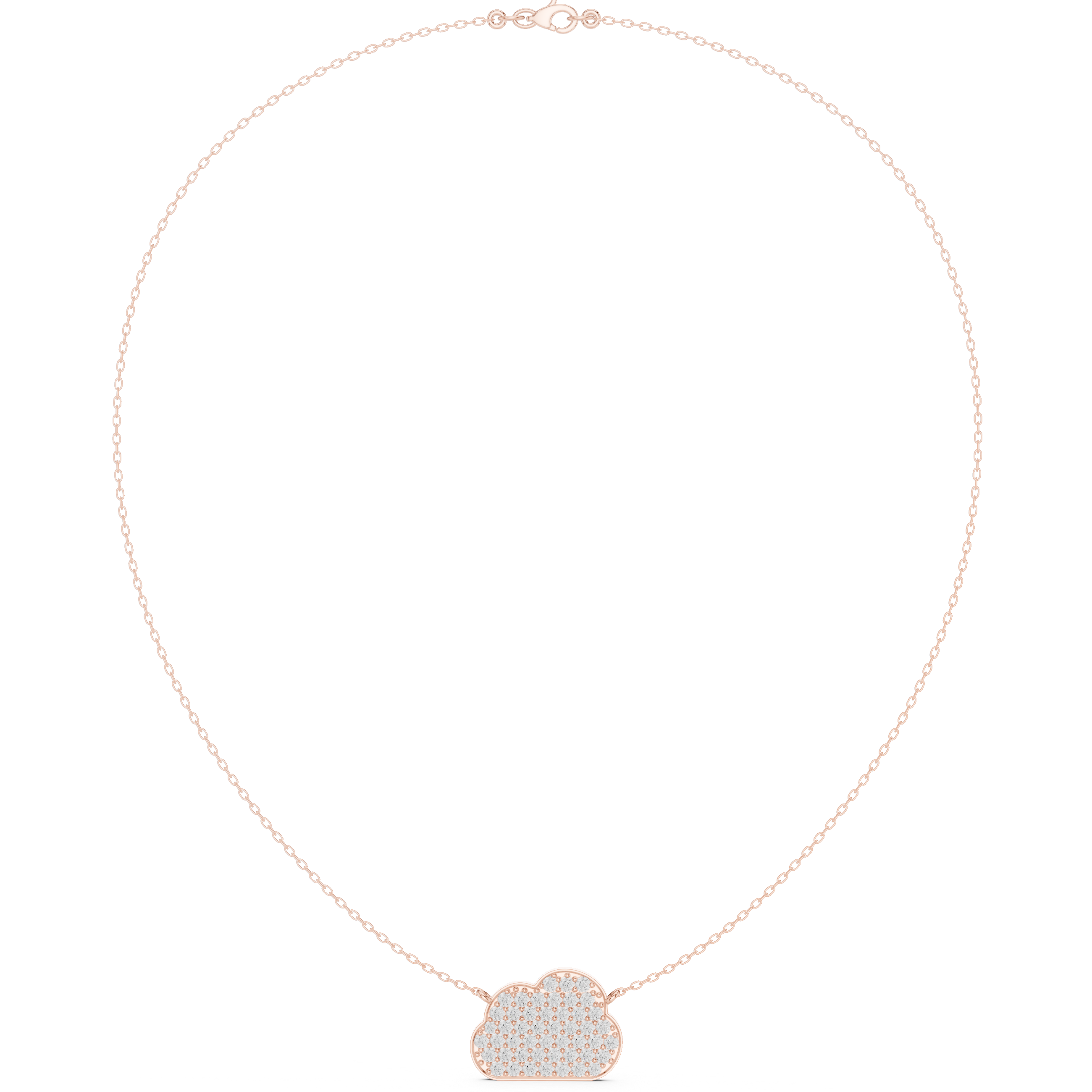 Cloud Diamond Necklace – Minimal Pavé Gold Pendant