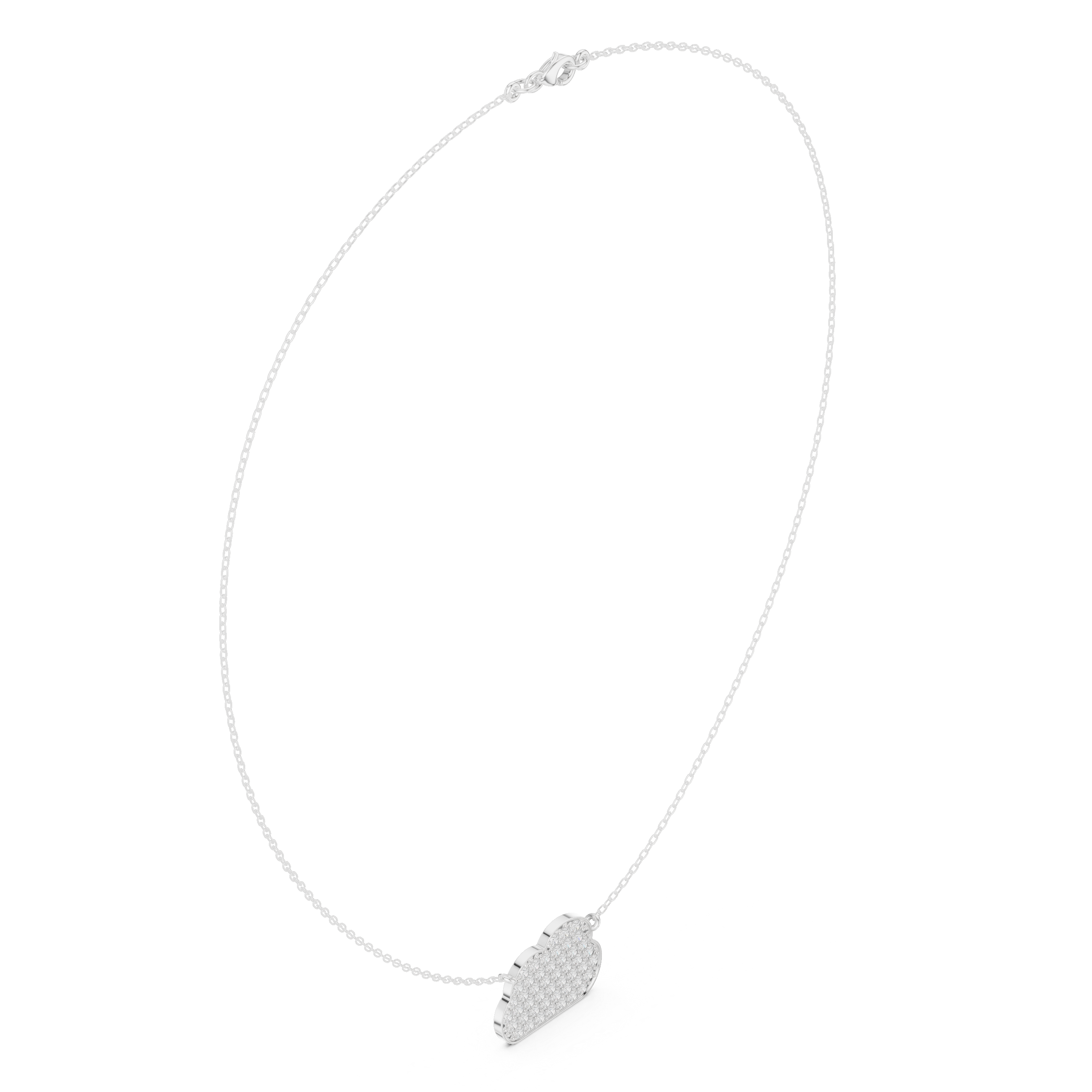 Cloud Diamond Necklace – Minimal Pavé Gold Pendant