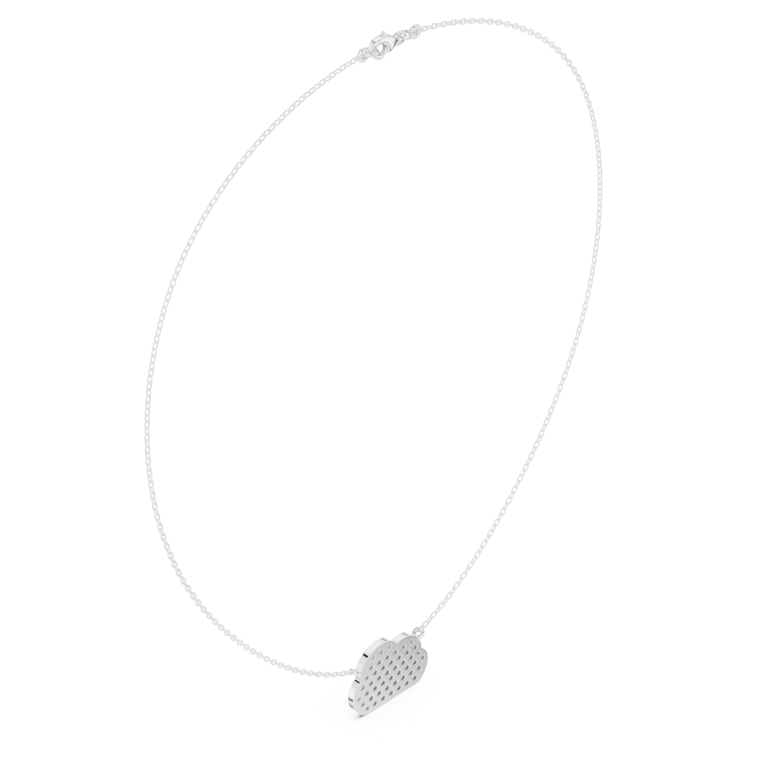 Cloud Diamond Necklace – Minimal Pavé Gold Pendant