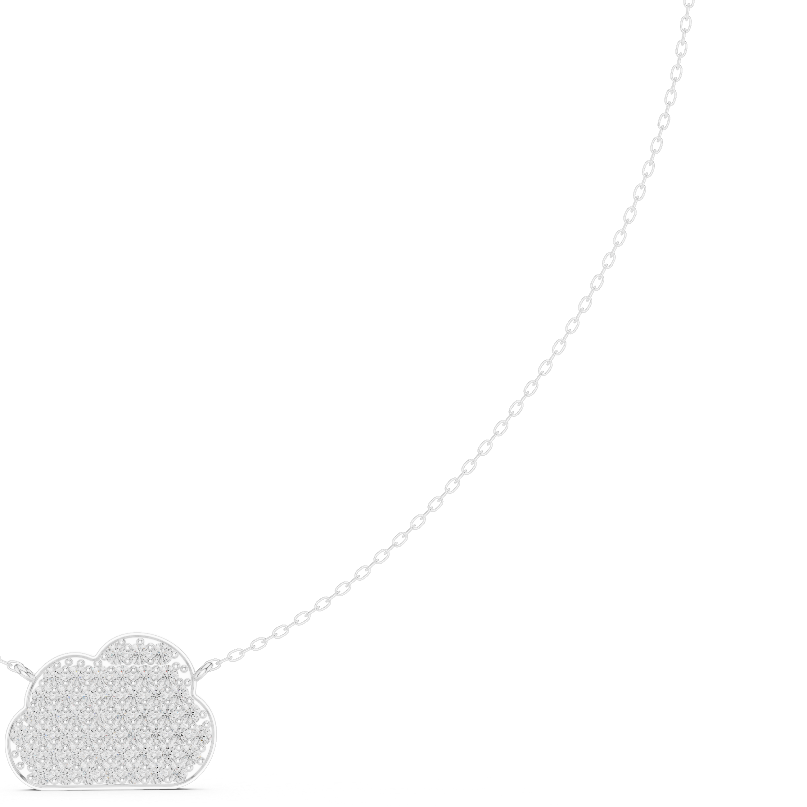 Cloud Diamond Necklace – Minimal Pavé Gold Pendant