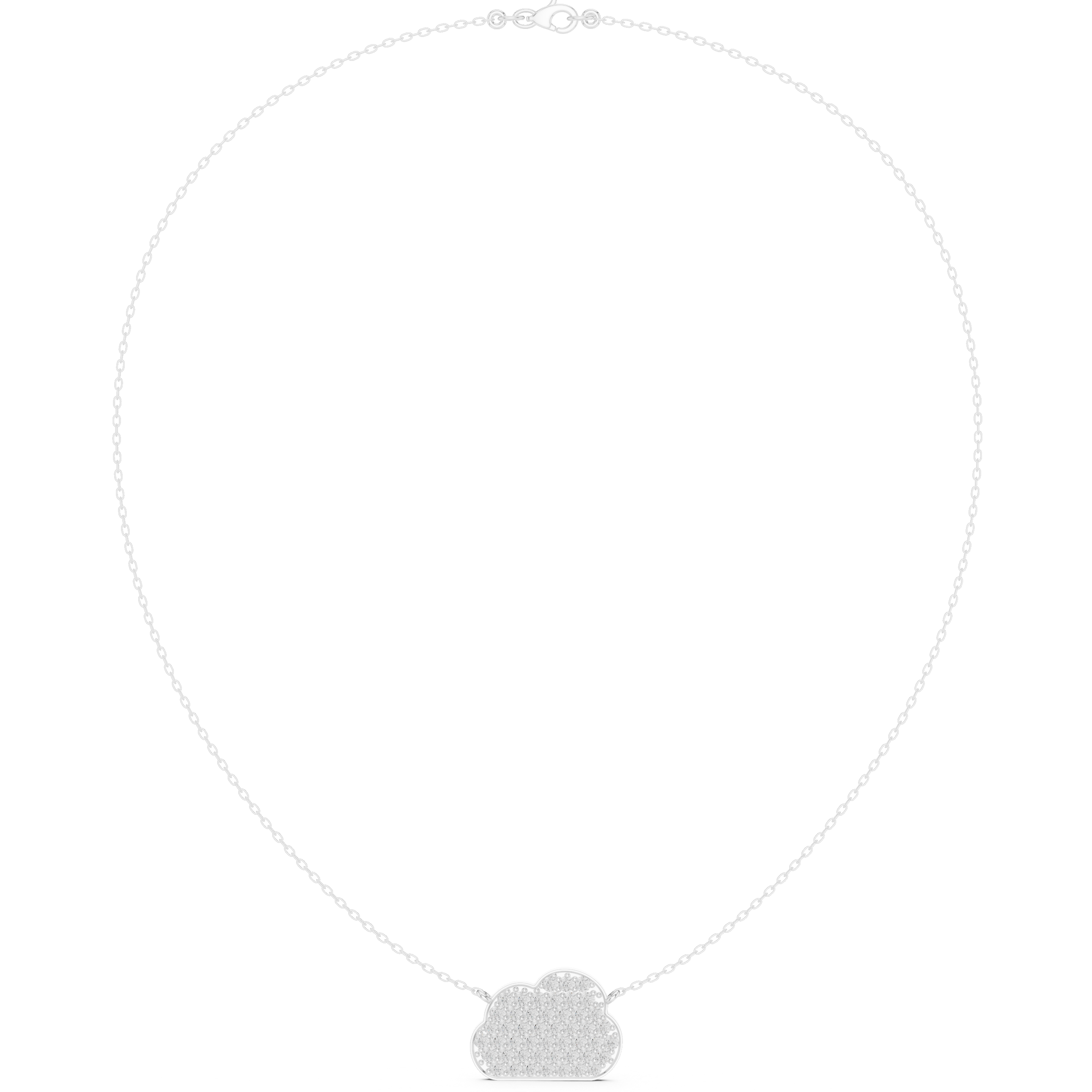 Cloud Diamond Necklace – Minimal Pavé Gold Pendant