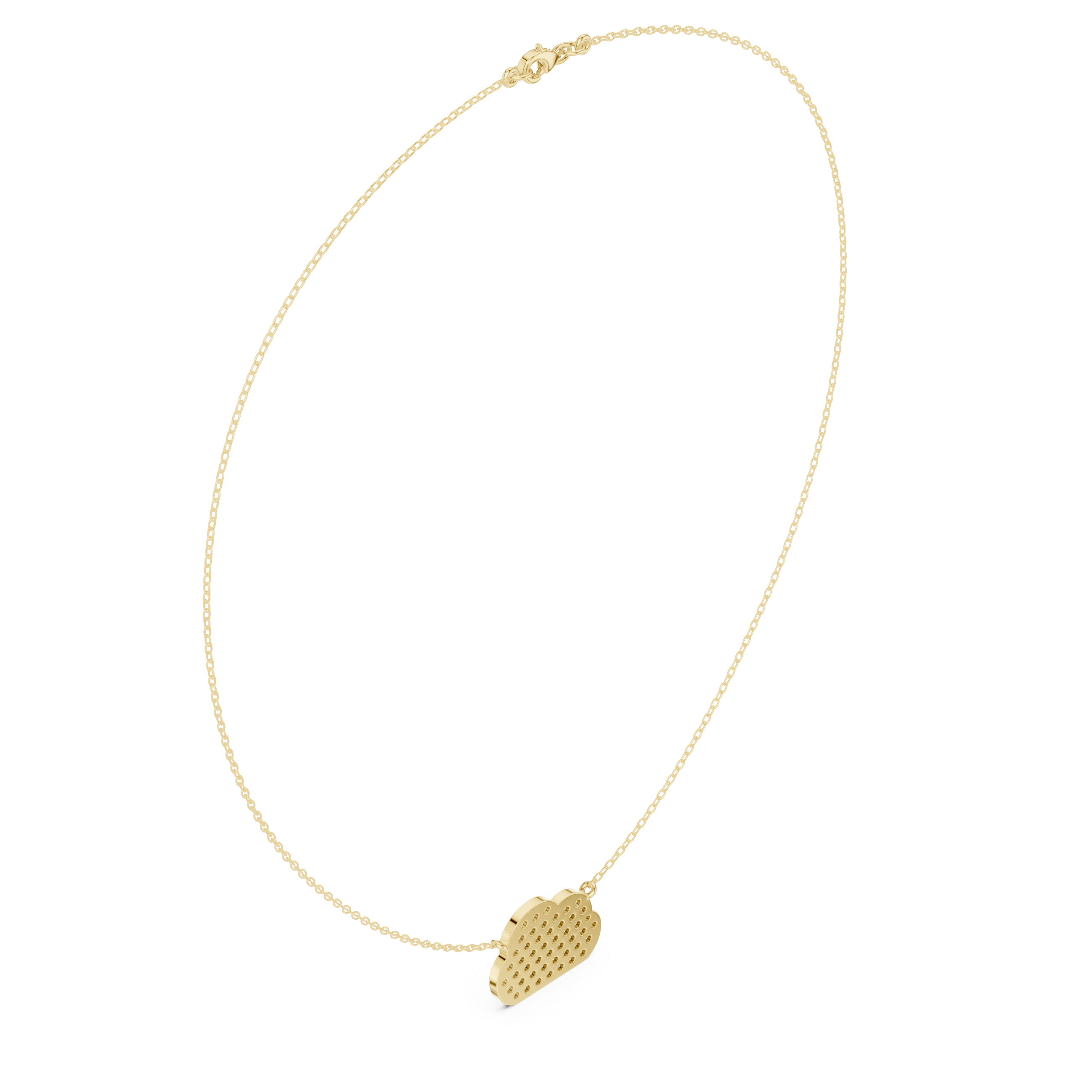 Cloud Diamond Necklace – Minimal Pavé Gold Pendant