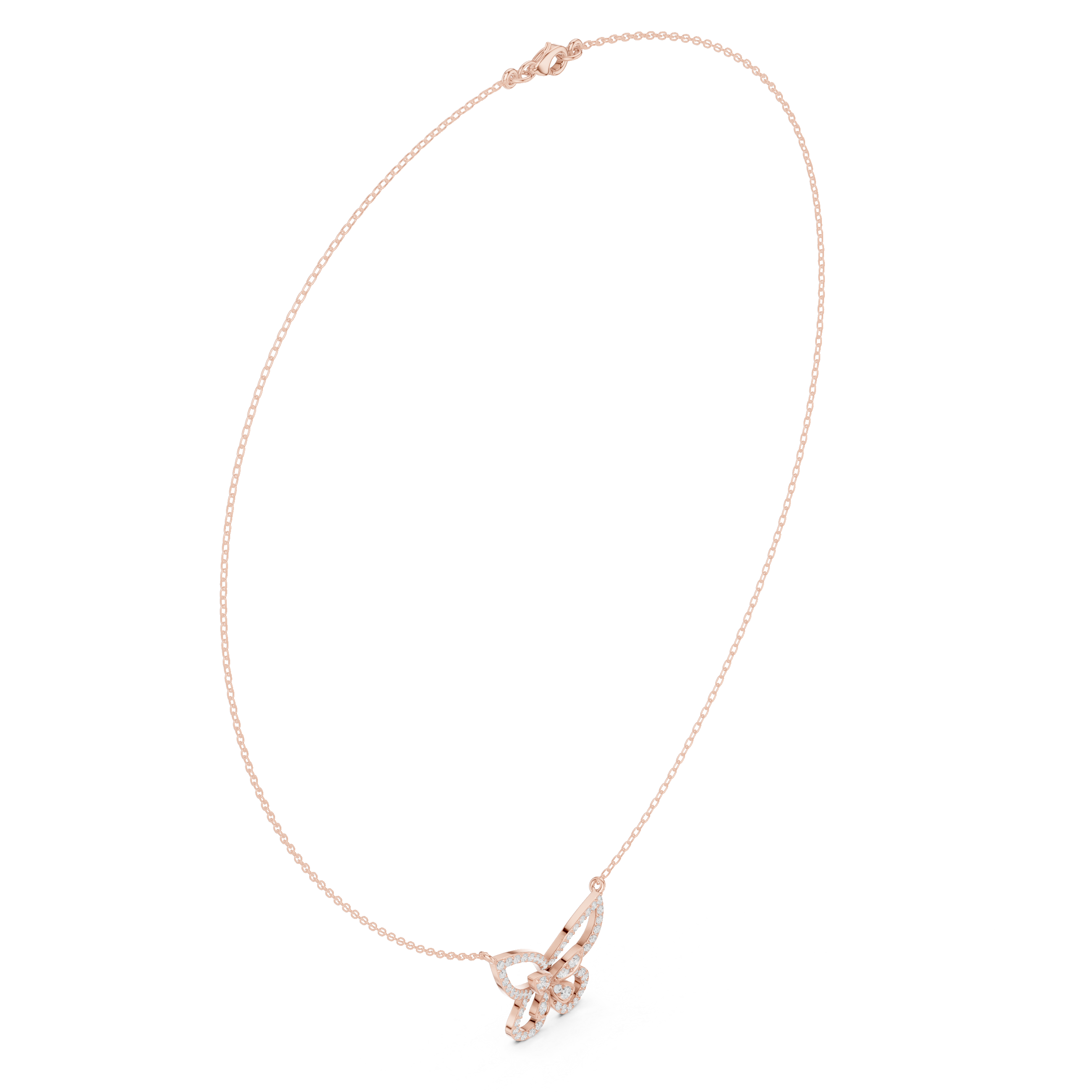 Butterfly Diamond Necklace – Elegant Pavé Nature Design